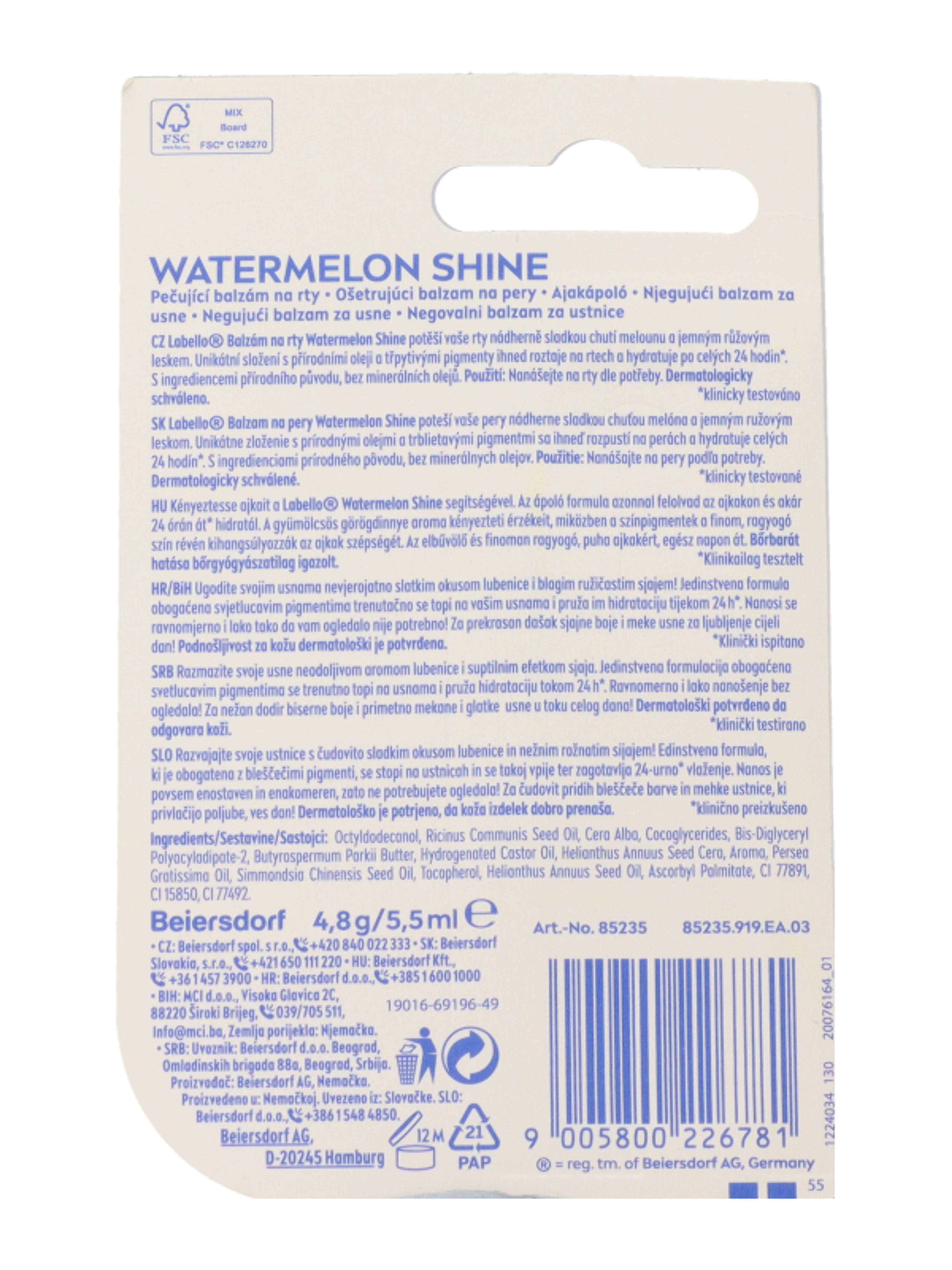 Labello Fruity Shine Watermelon - 4,8 g-6