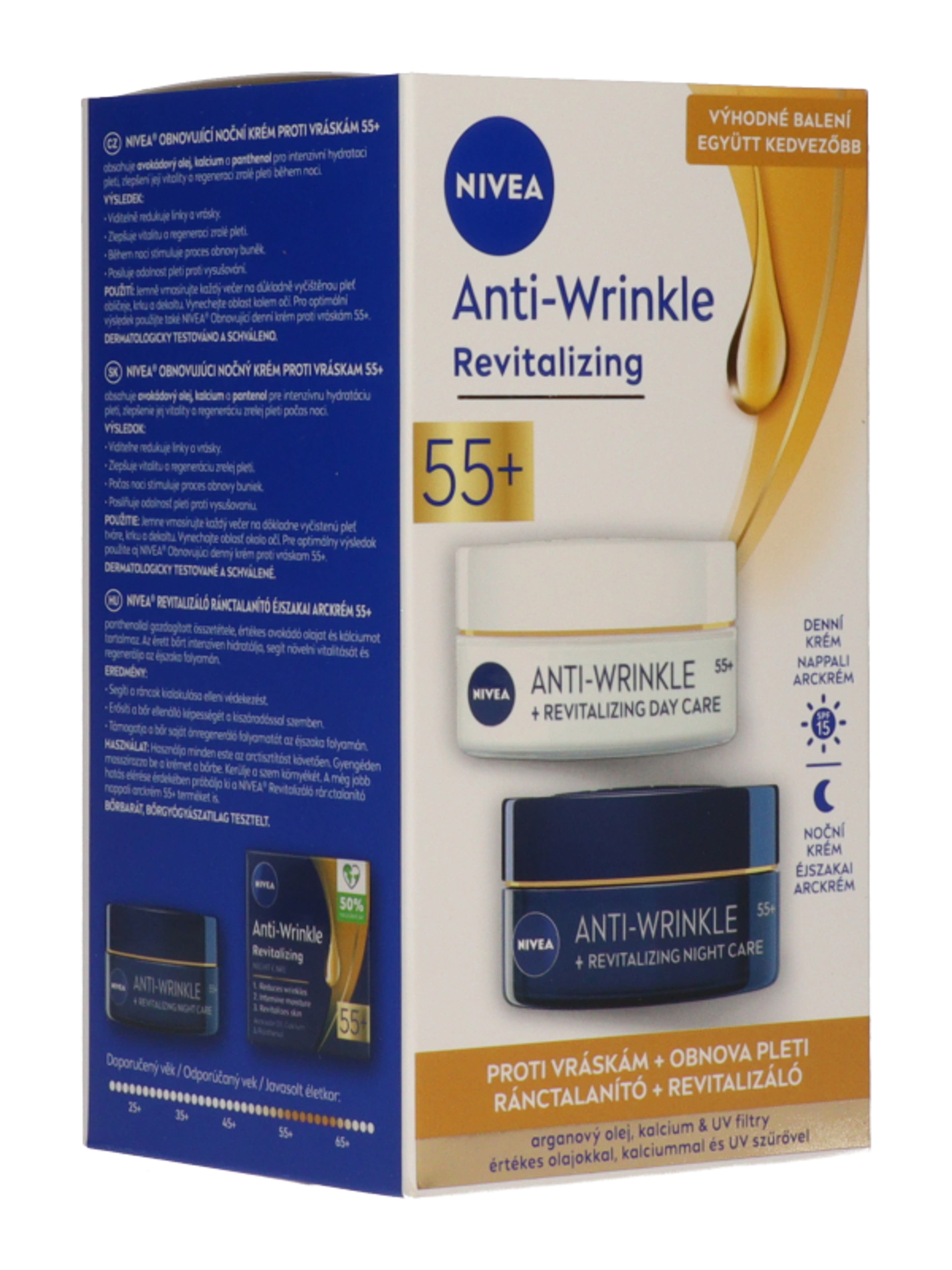 NIVEA Anti Wrinkle 55+ Revitalizáló Arcápoló Duopack - 2x50 ml-2