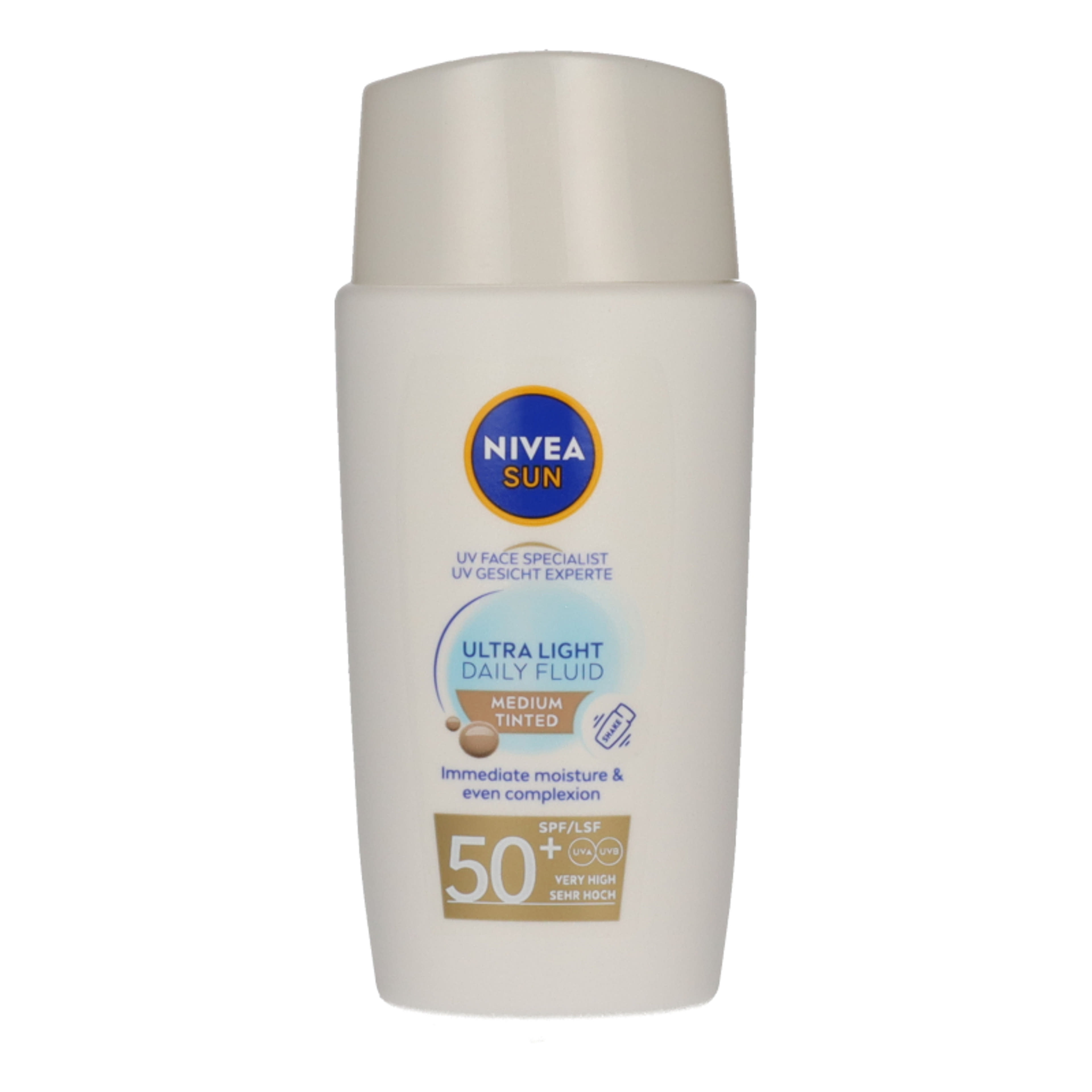 NIVEA SUN Ultra Light Daily színezett fényvédő fluid közepes árnyalat FF50+ - 40 ml-7