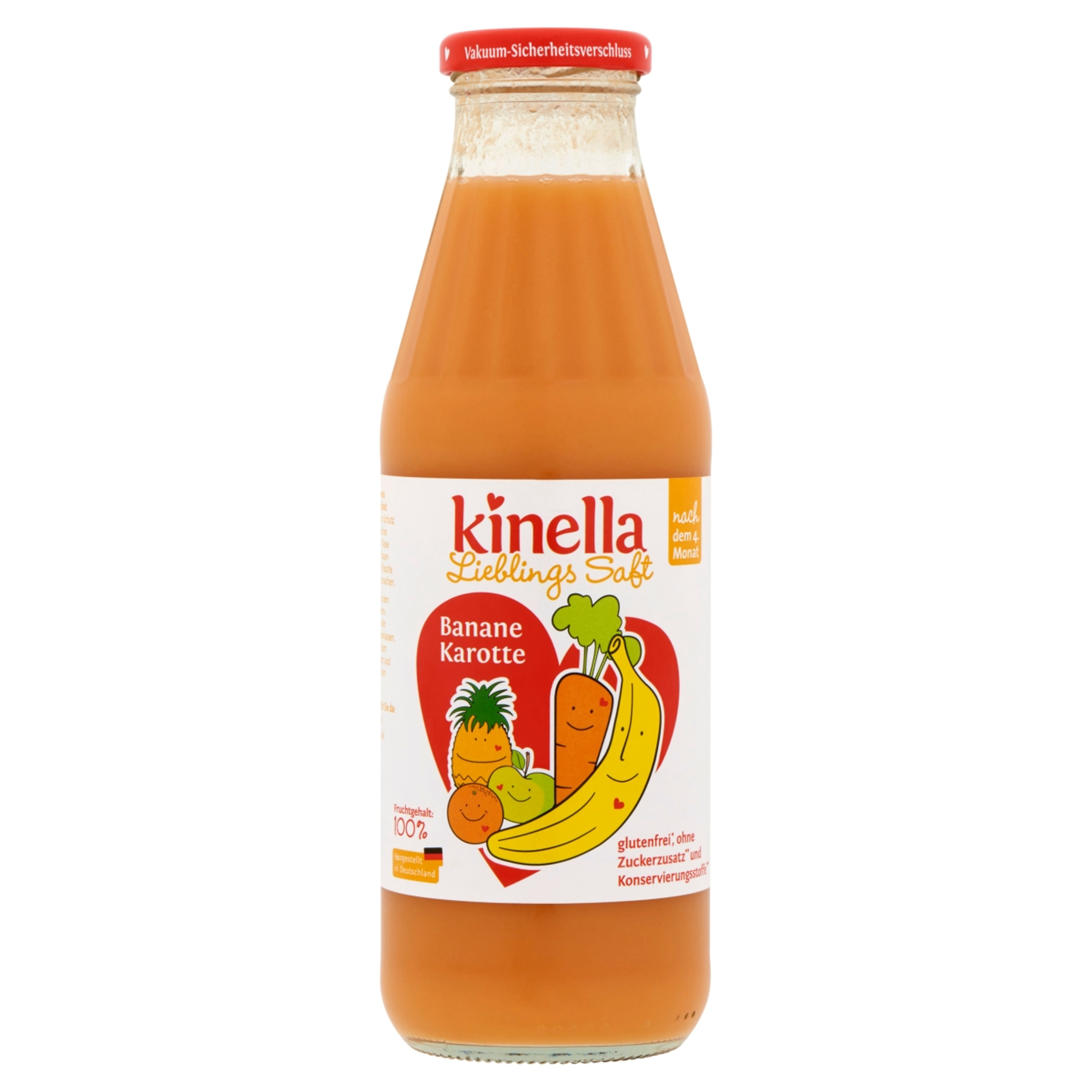 Kinella Gyümölcsital Banán- Sárgarépa 4 Hónapos Kortól - 500 ml