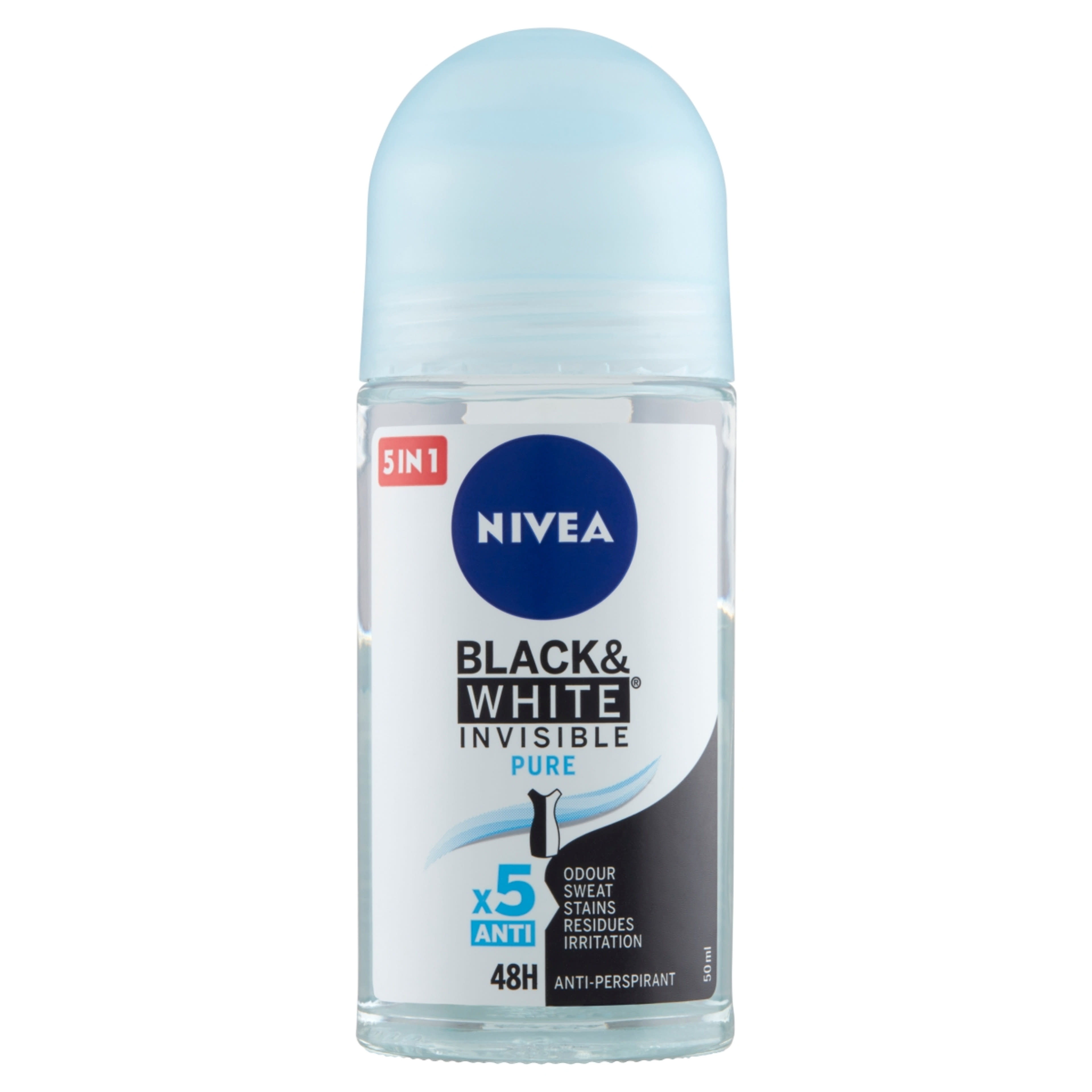 NIVEA Izzadásgátló golyós dezodor Black & White Invisible Pure - 50 ml