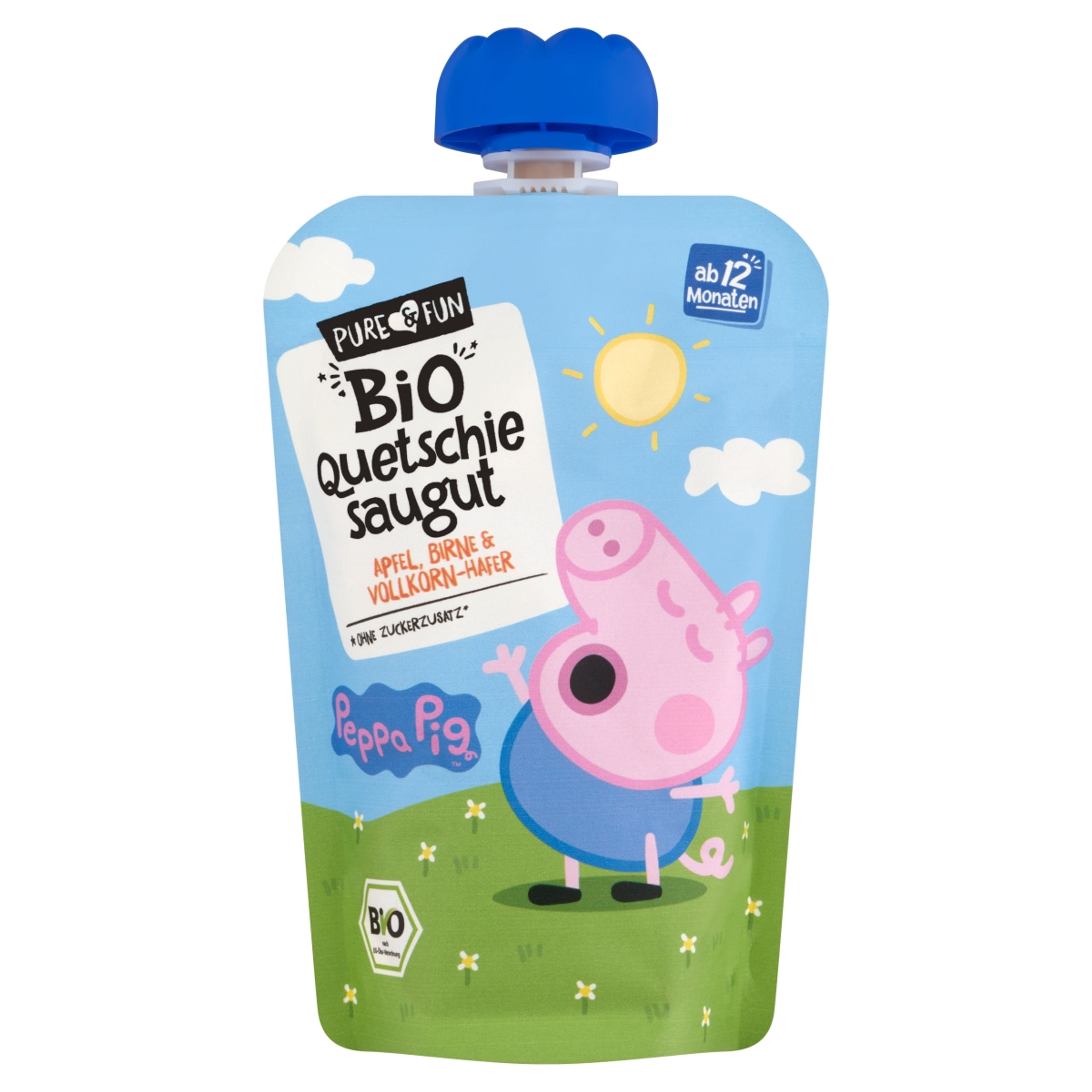 Pure & Fun Peppa Malac bio gyümölcspüré 1 éves kortól /kék - 100 g-2