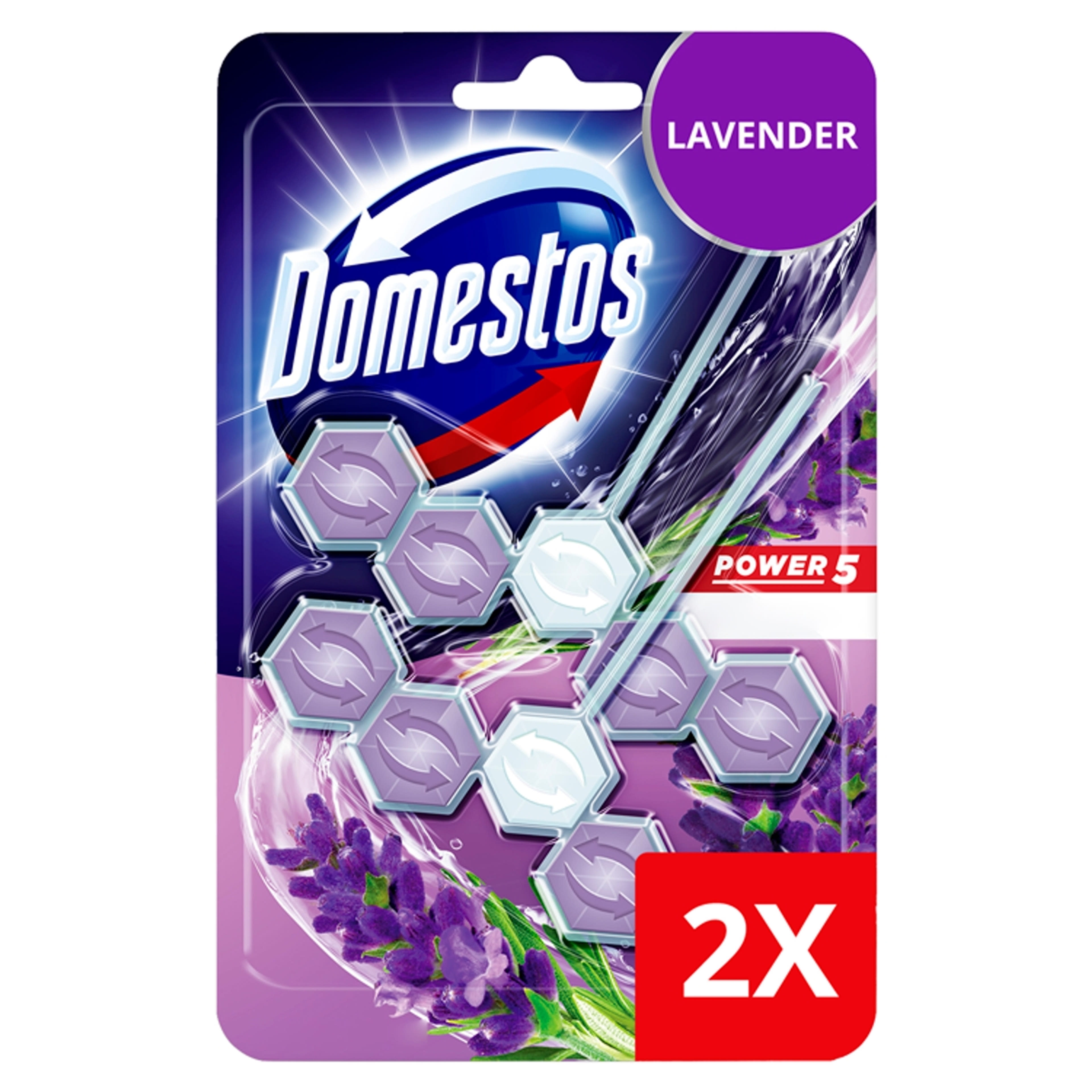 Domestos Power 5 Lavender WC-Frissítő (2x55 g) - 110 g-2