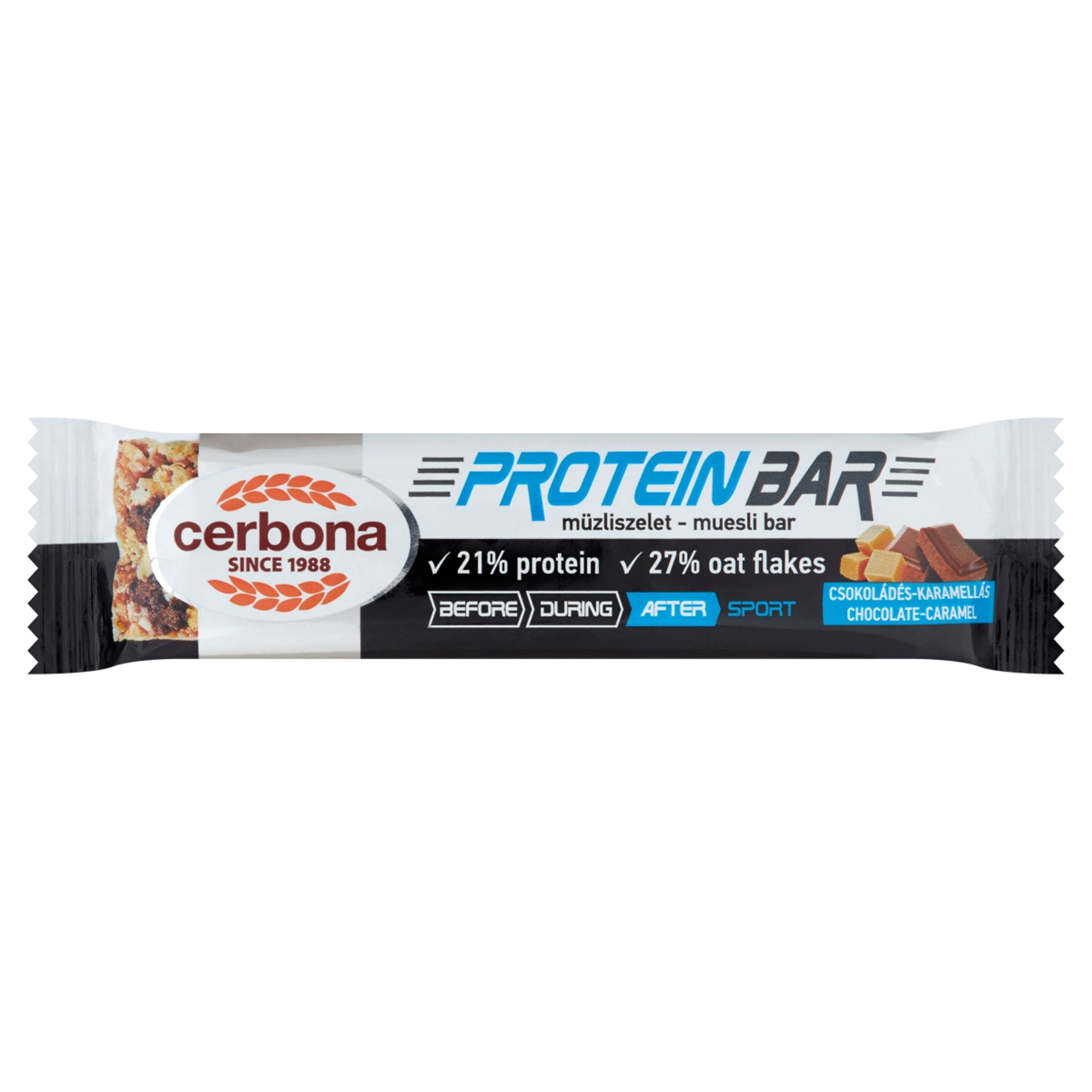 Cerbona Sport Protein csokoládés-karamellás müzliszelet - 35 g