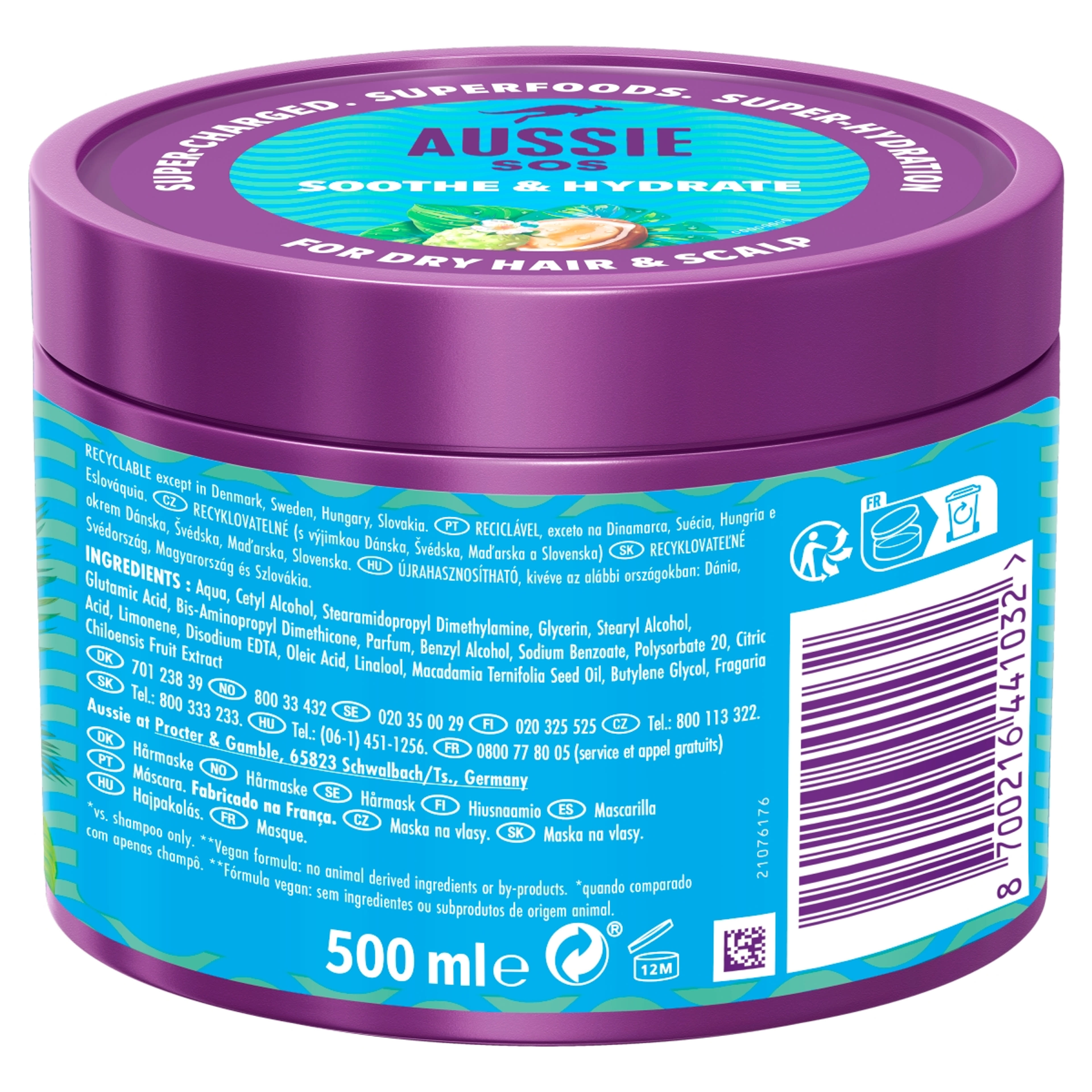 Aussie SOS Supercharged Hydration haj- és fejbőrmaszk - 500 ml-2