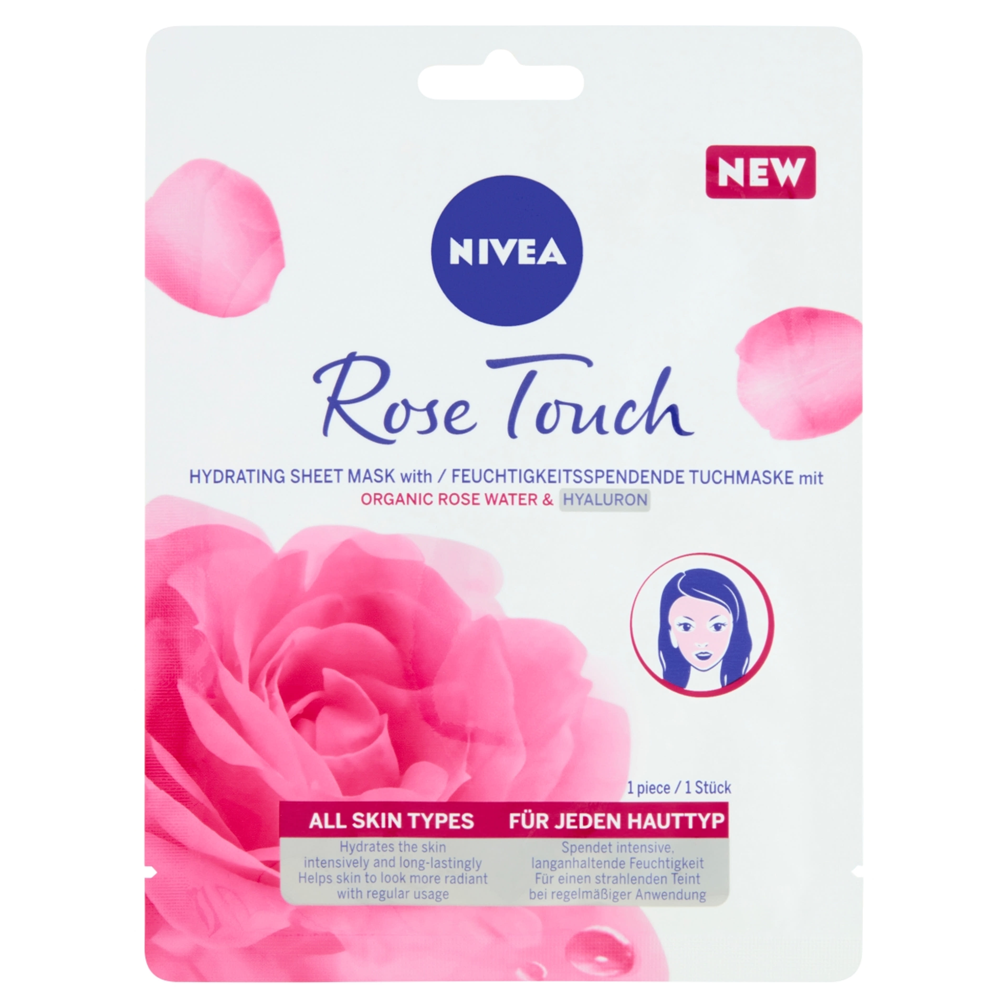 Nivea Rose Touch Szépítő fátyolmaszk - 1 db