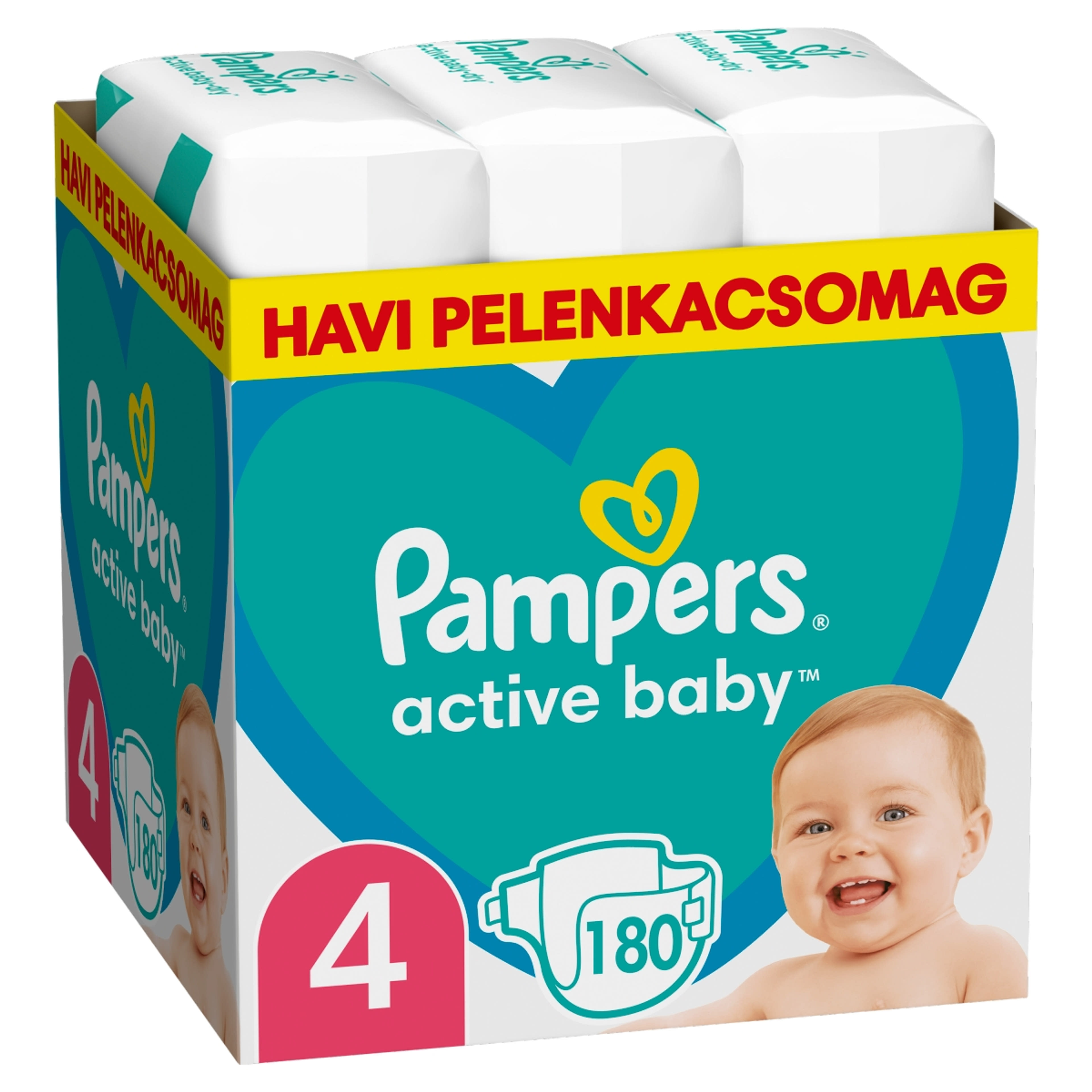Pampers Active Baby monthly pack 4-es 9-14 kg - 180 db