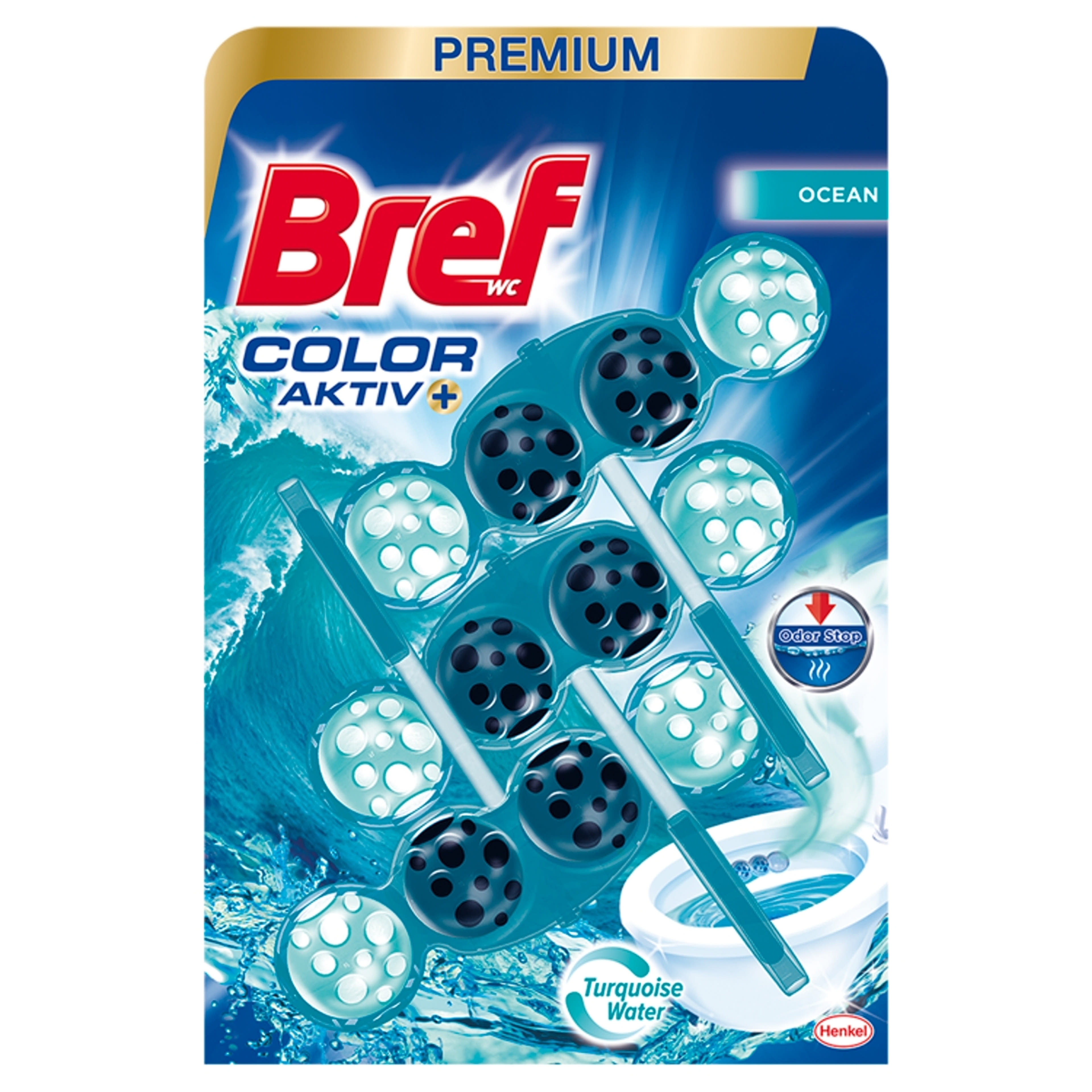 Bref Turquoise Aktiv WC illatosító (3x50g) - 150 g