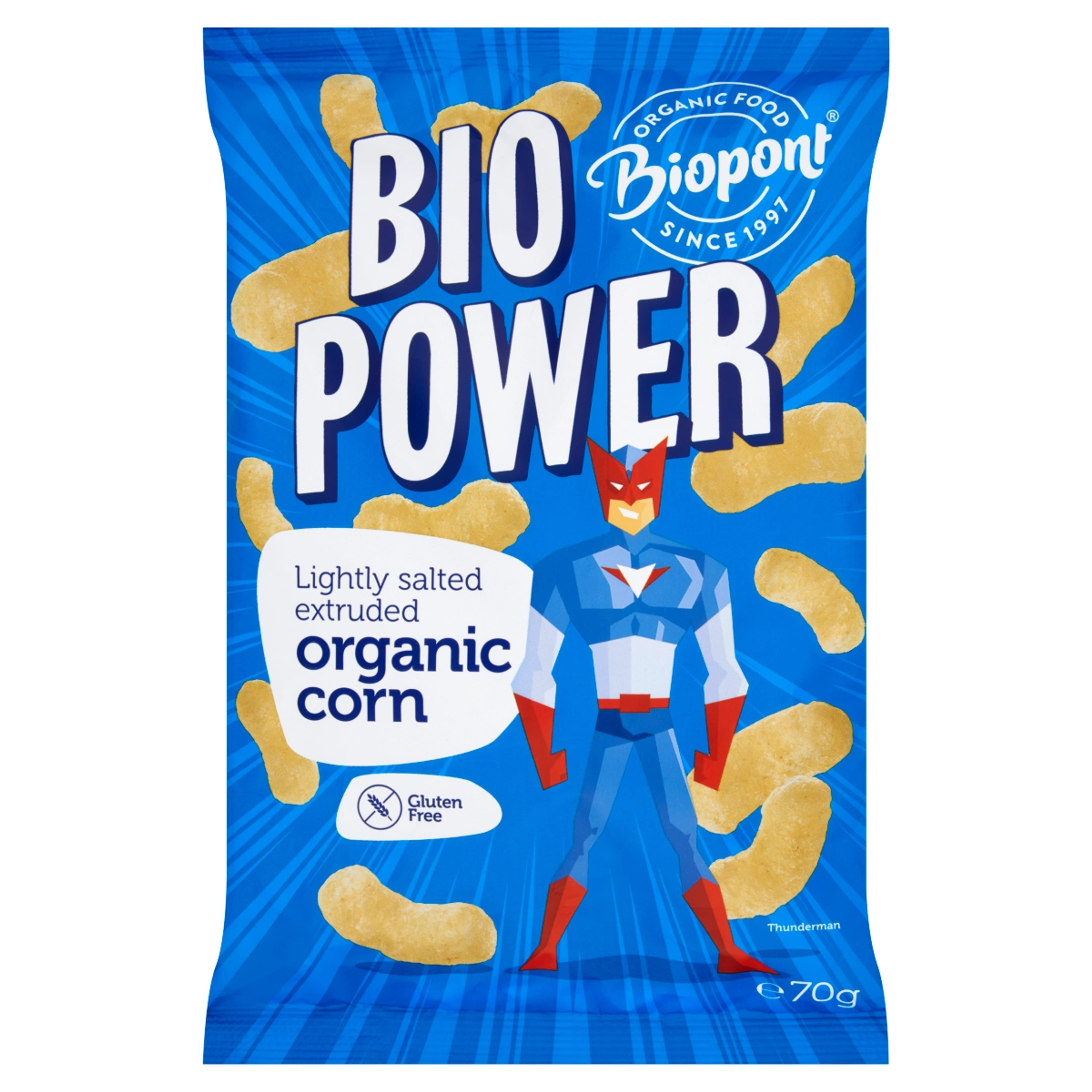 Biopont Bio Power BIO gluténmentes enyhén sós extrudált kukorica - 70 g