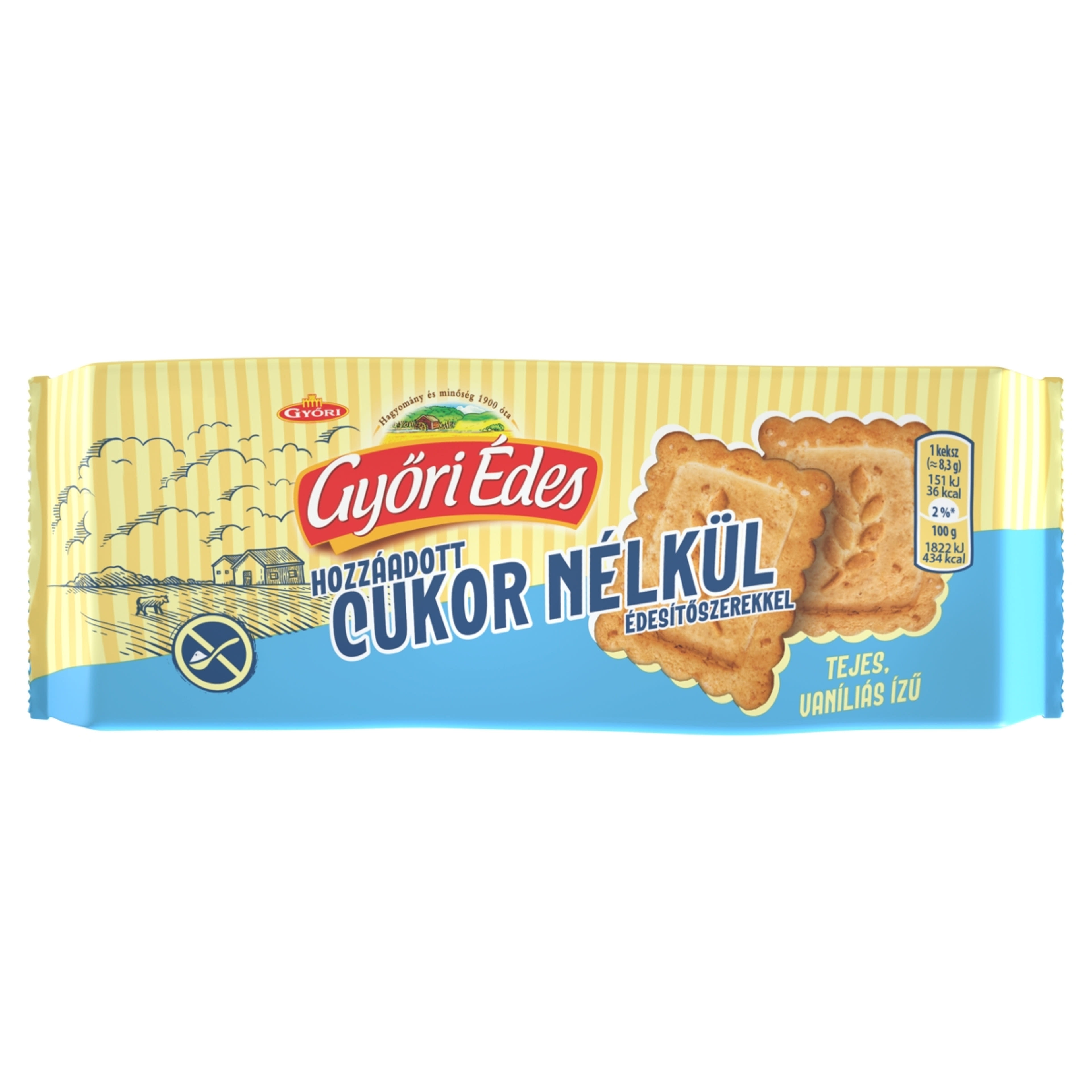 Győri Édes teljes kiőrlésű keksz vaníliás - 100 g-1