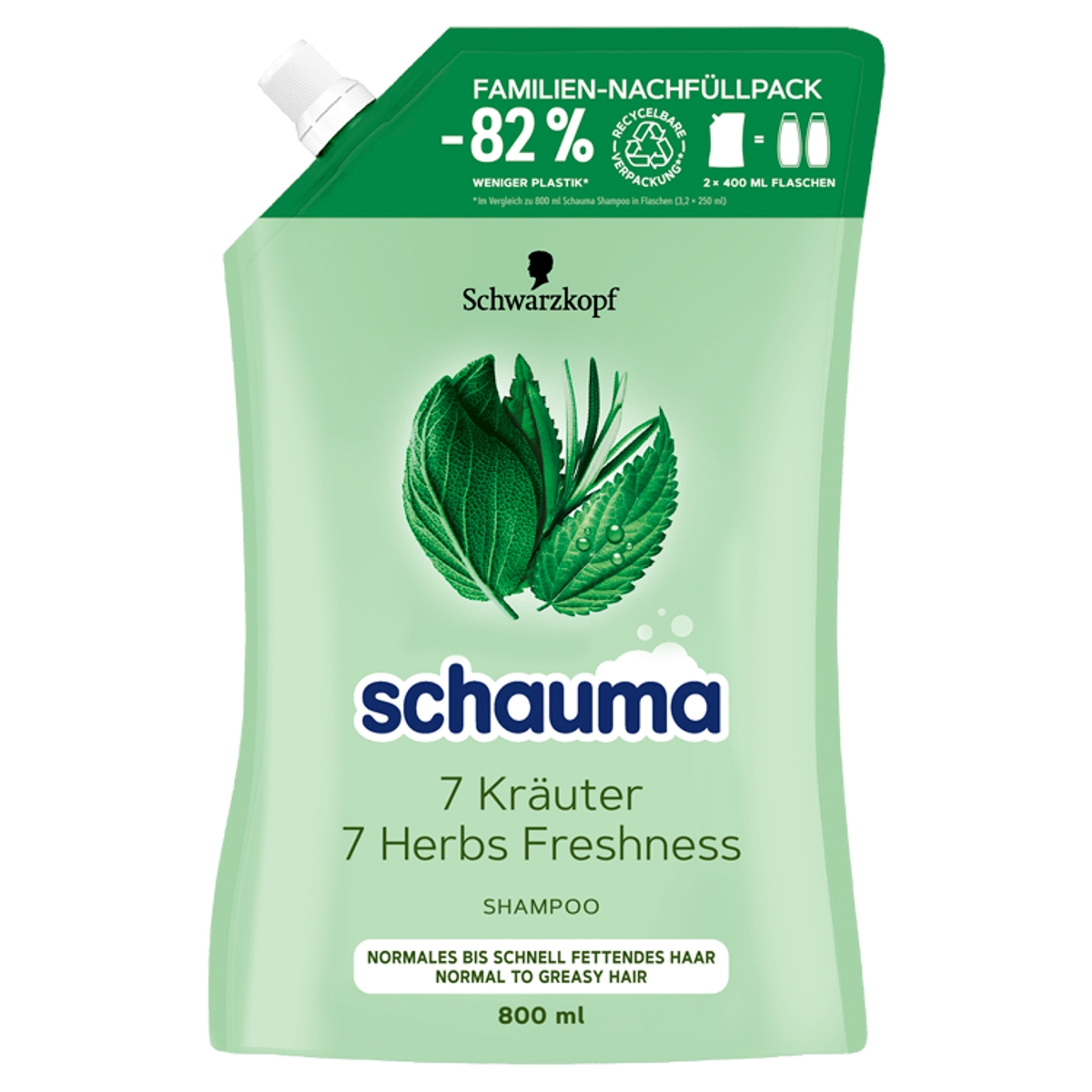 Schauma 7 Gyógynövény sampon, utántöltő - 800 ml-1