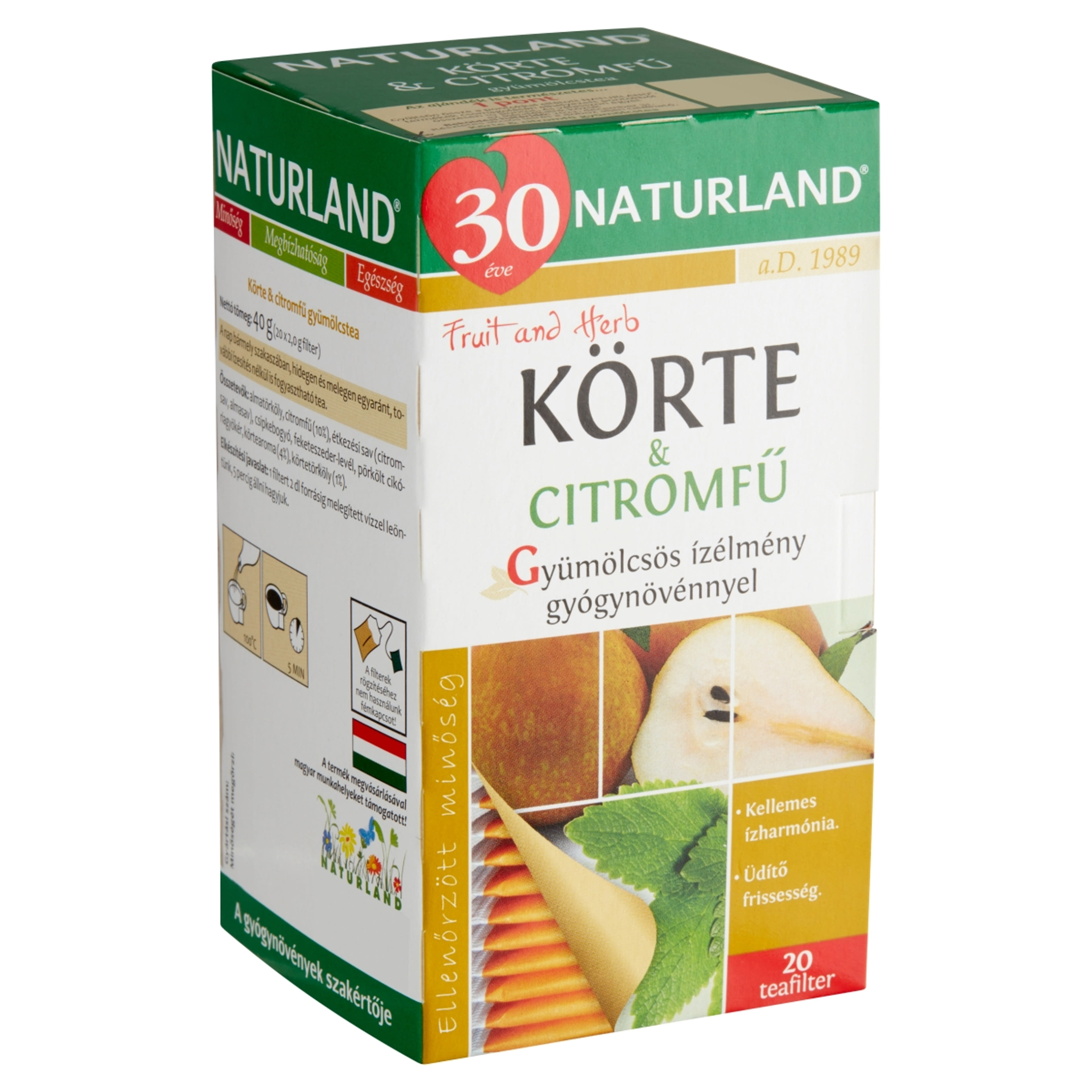Naturland körte-citromfű tea - 20x2 g-2