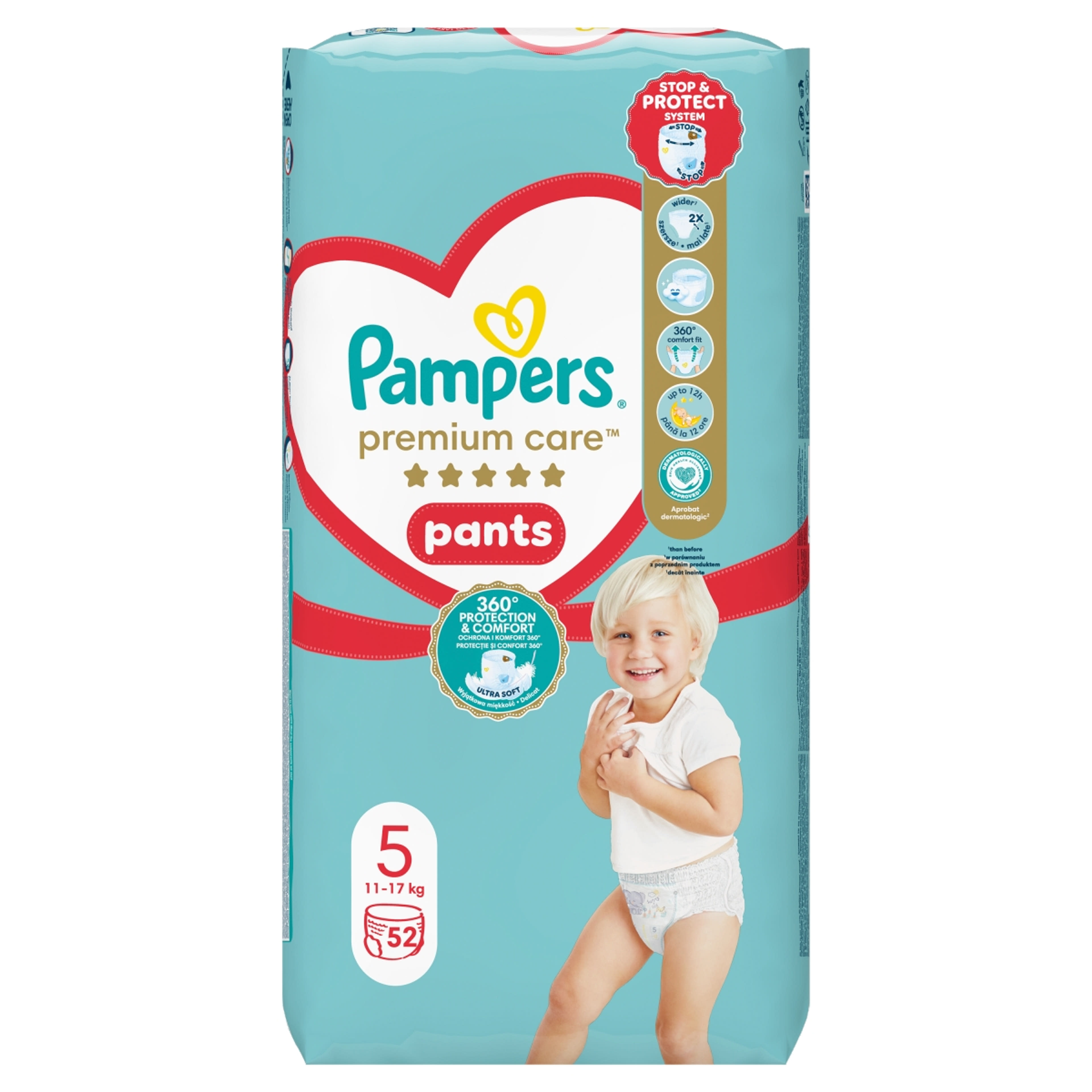Pampers Premium Care Pants 5-ös 12-17 kg - 52 db