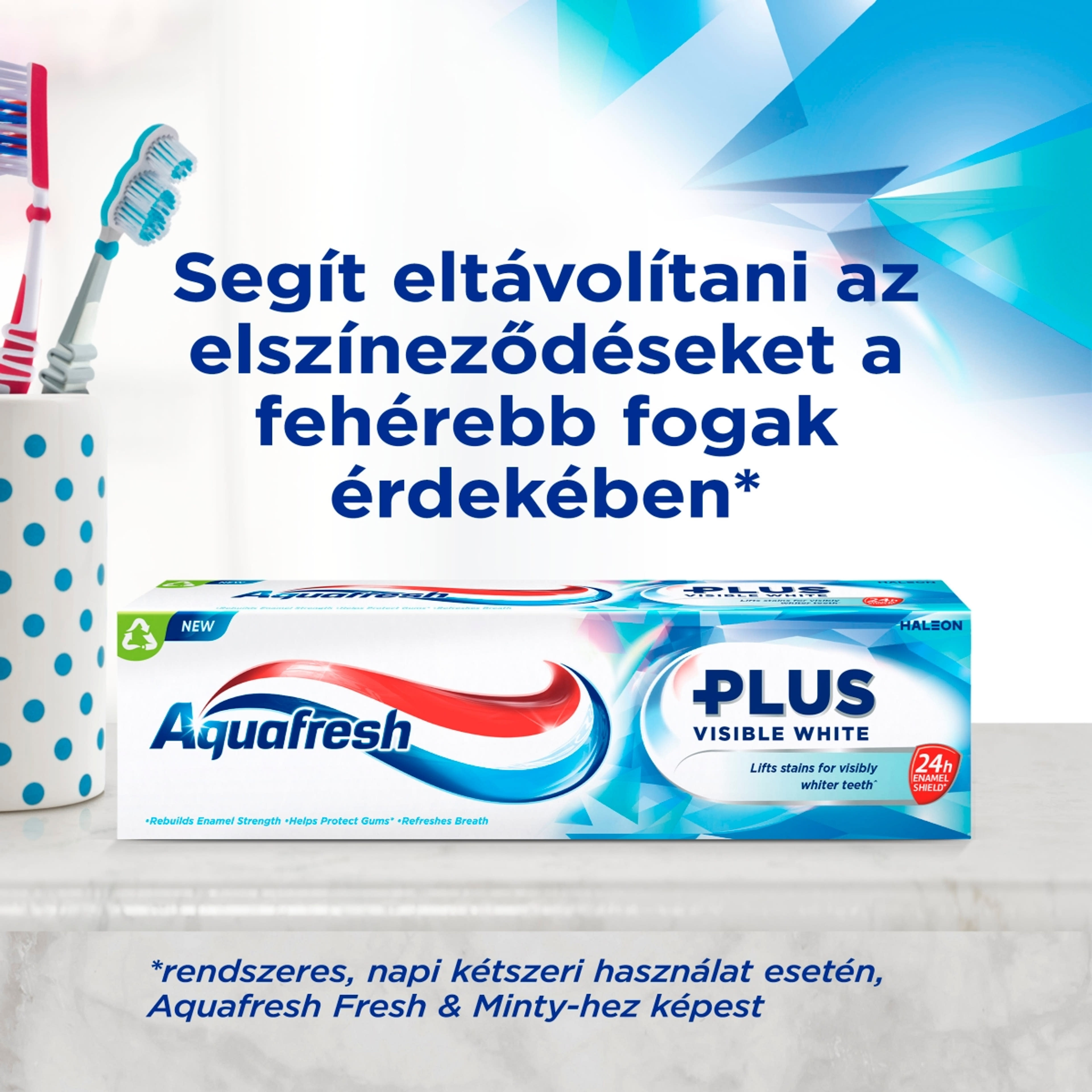 Aquafresh Plus Visible White fluoridos fogkrém - 75 ml-3