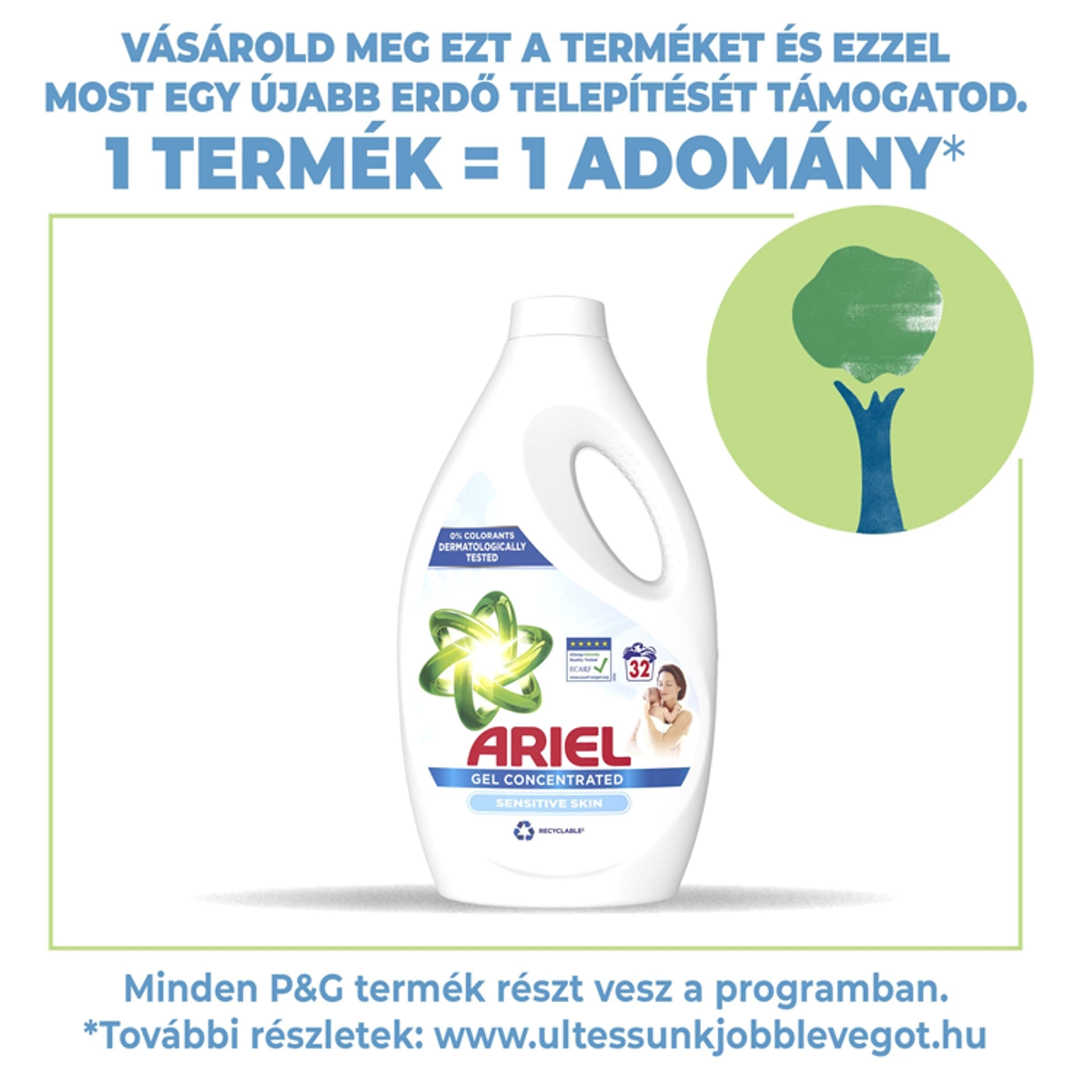 Ariel Sensitive Baby folyékony mosószer, 32 mosáshoz - 1760 ml
