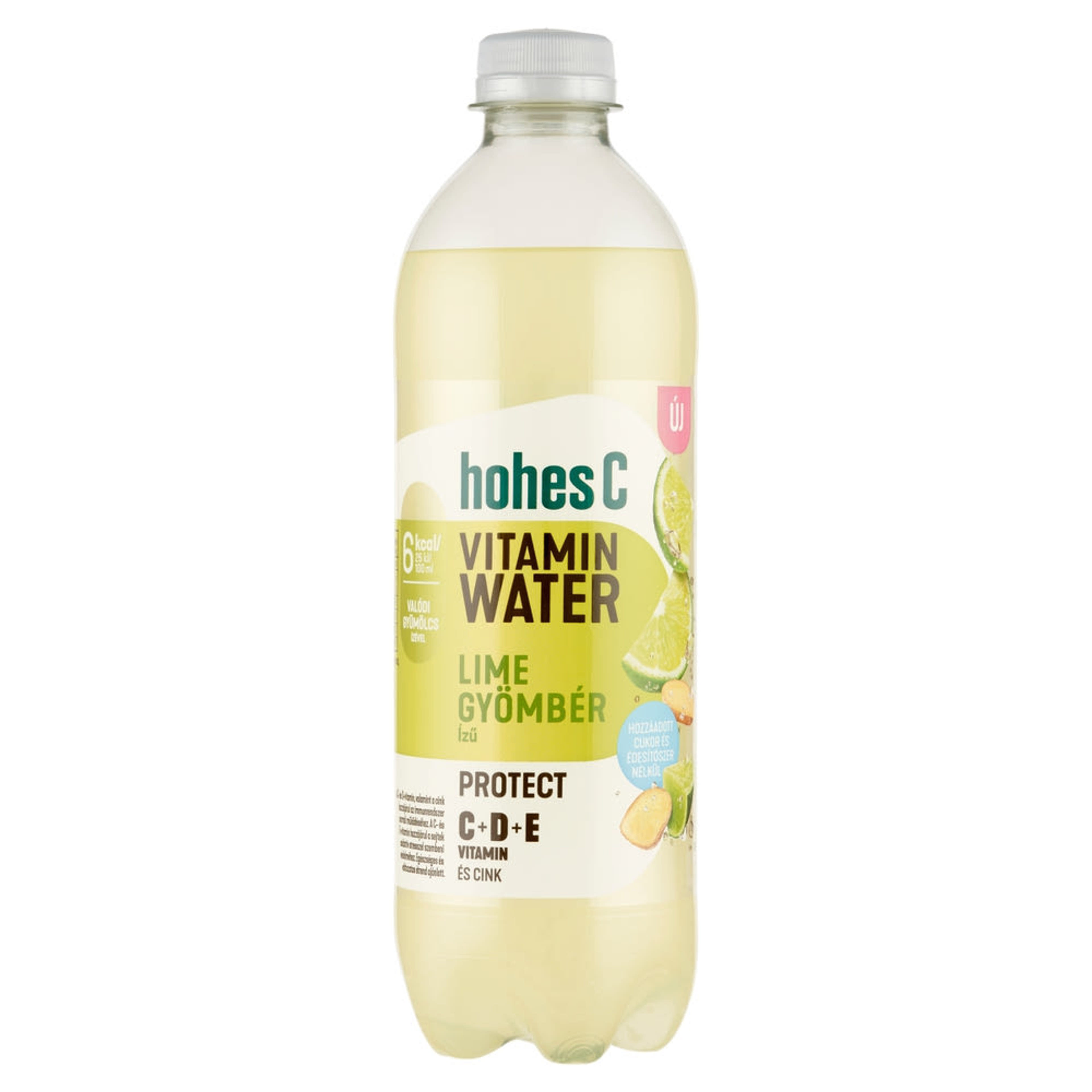 Hohes C Vitamin Water Protect lime-gyömbér ízesítésű, gyümölcs-tartalmú szénsavas üdítőital - 0,5 l