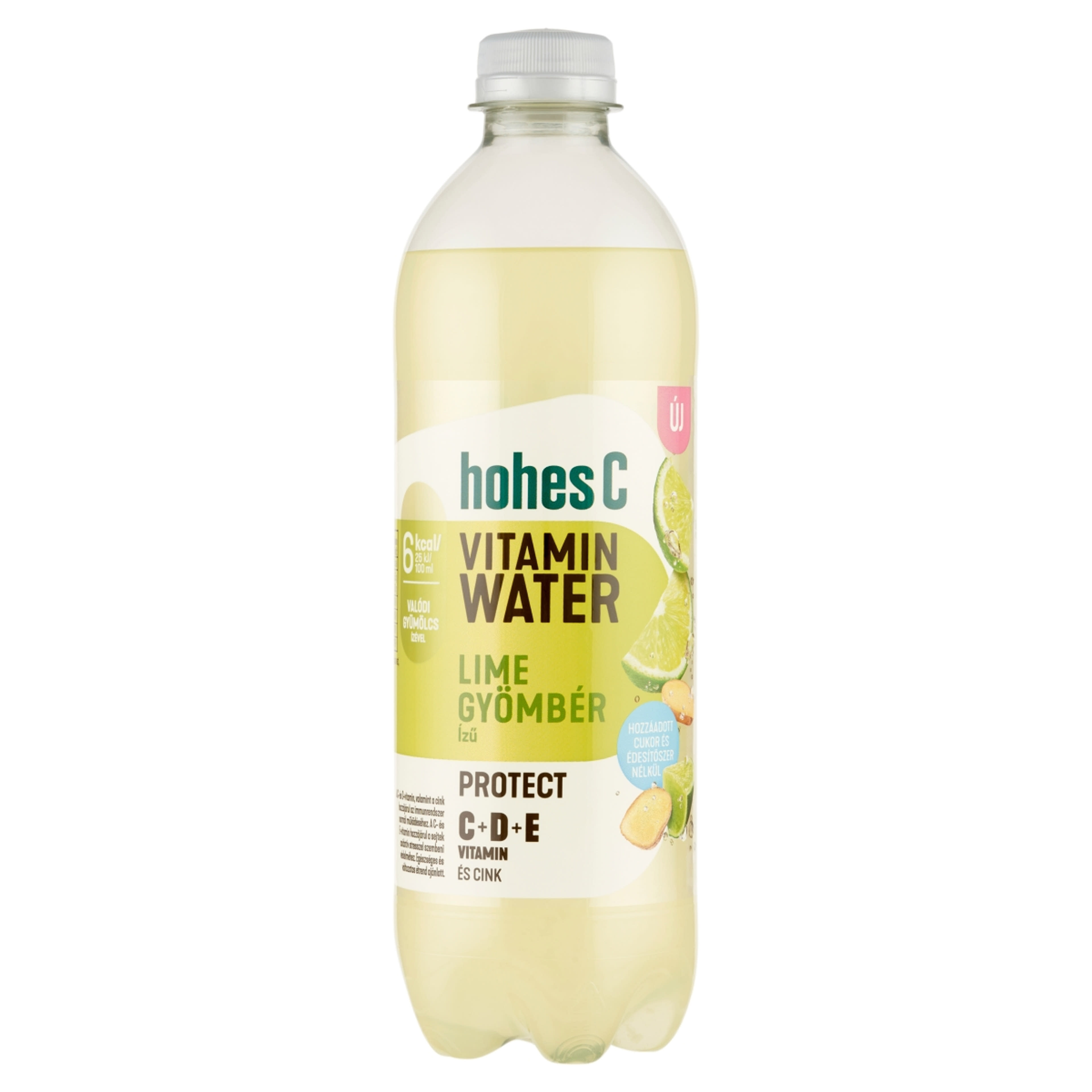 Hohes C Vitamin Water Protect lime-gyömbér ízesítésű, gyümölcs-tartalmú szénsavas üdítőital 0,5 l