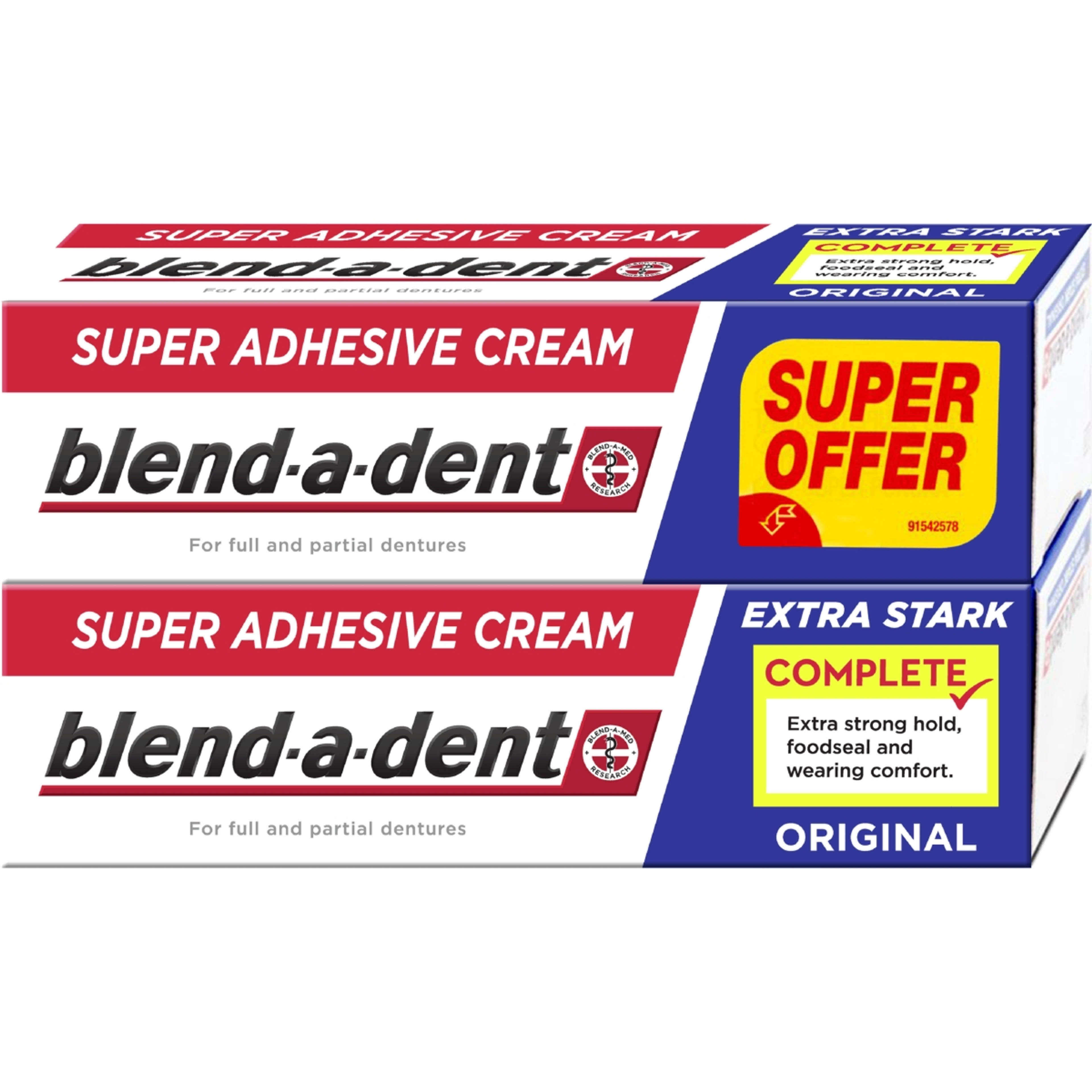 Blend-a-Dent Original Complete Duo műfogsorragasztó - (2x47g) 94 g