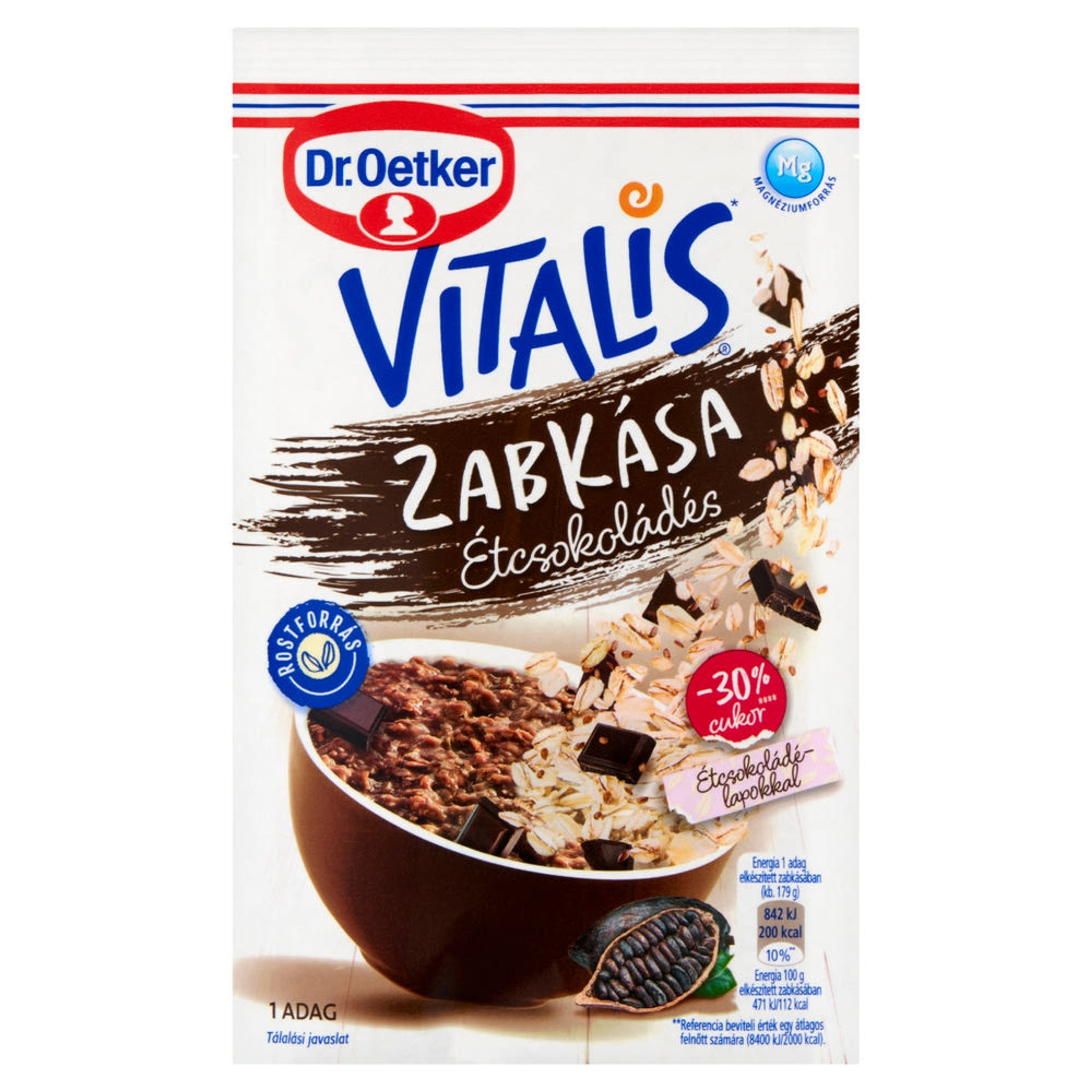 Dr. Oetker Vitalis étcsokoládés zabkása alappor - 54 g