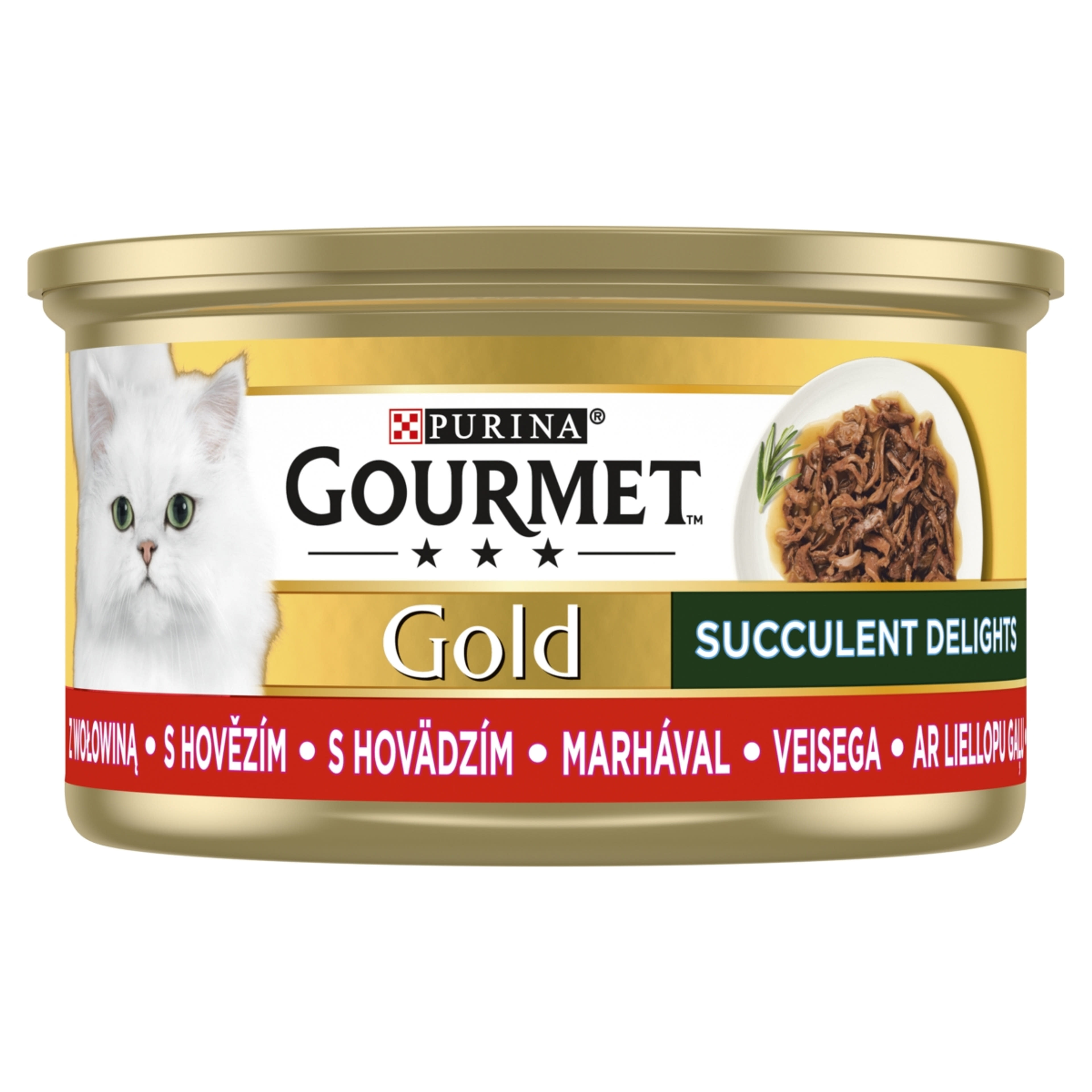 Gourmet Gold Succulent Delights állateledel felnőtt macskák számára marhával - 85 g