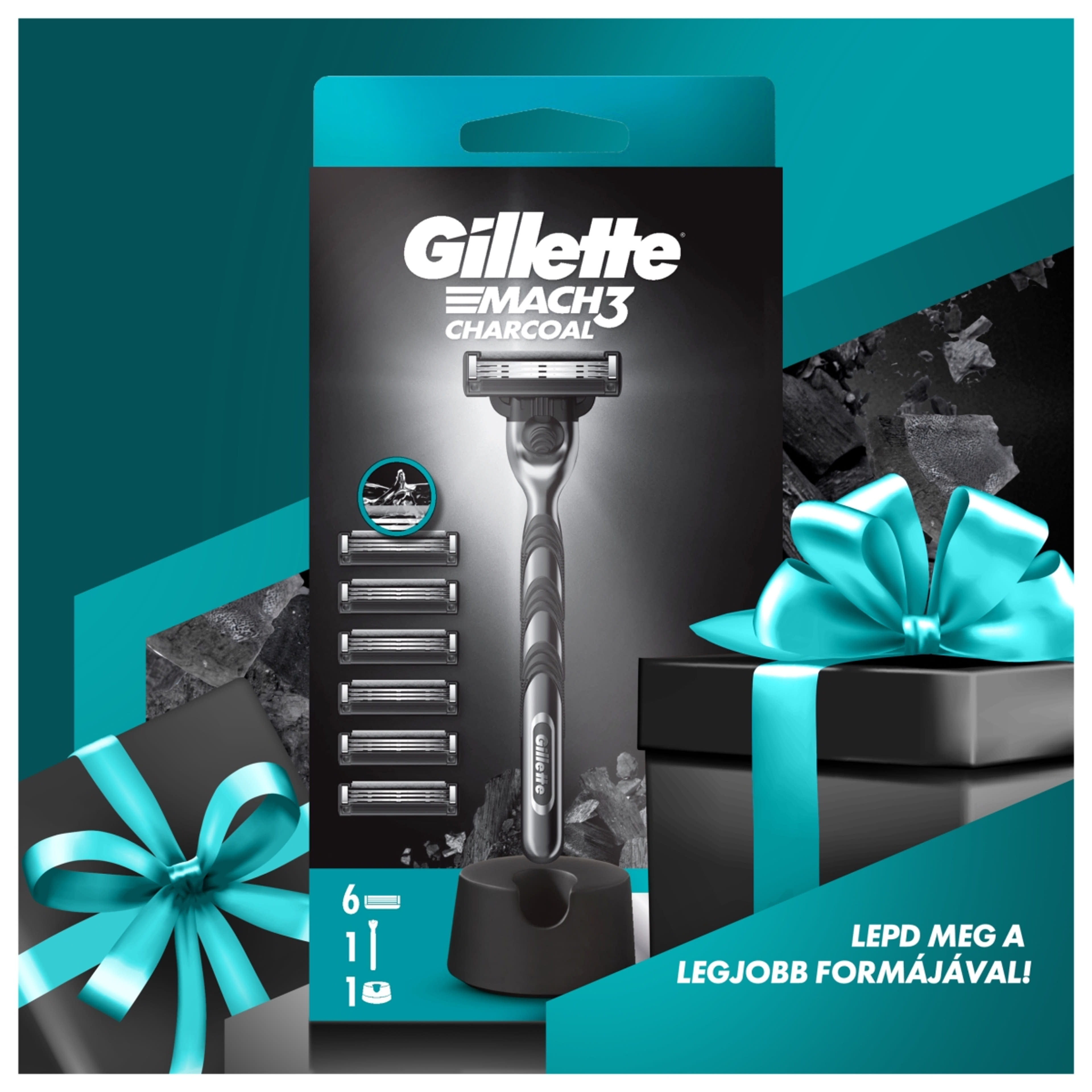 Gillette Mach3 Charcoal férfi borotva készülék 6 db borotvabetéttel - 1 db-3