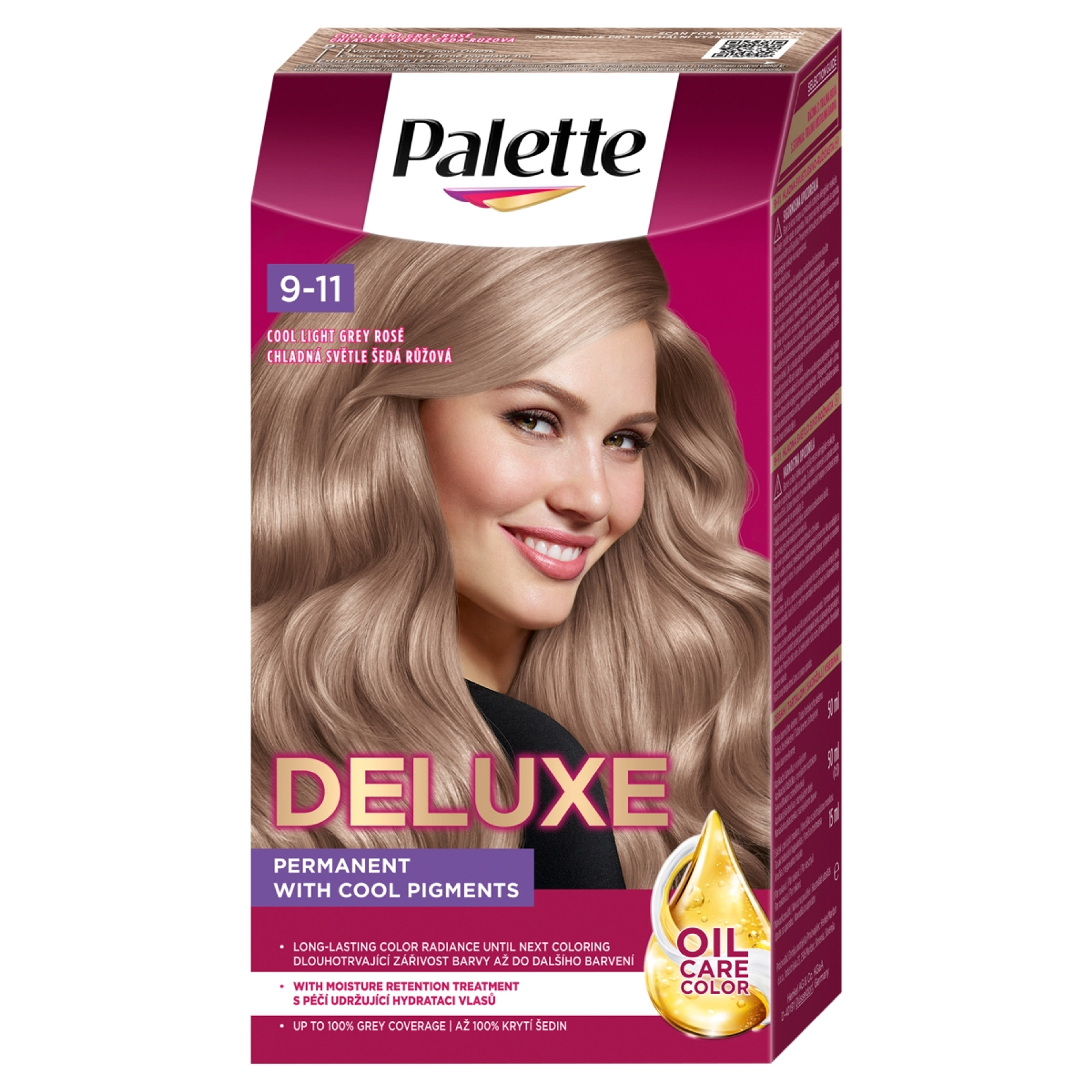 Palette Deluxe tartós hajfesték 9-11 hűvös világosszürke rózsa - 1 db