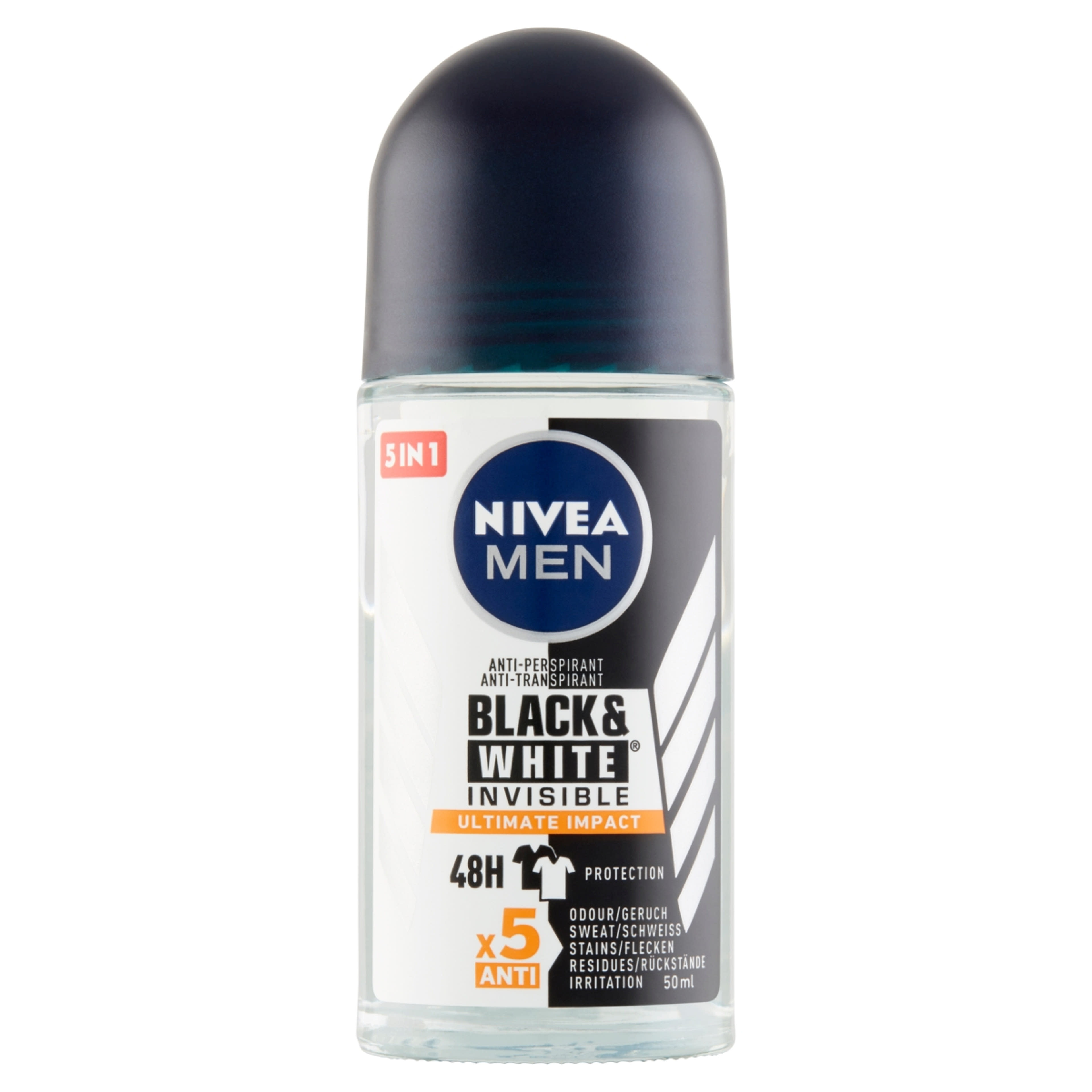 Nivea roll-on black & white invisible ultimate protection férfi - 50 ml-1