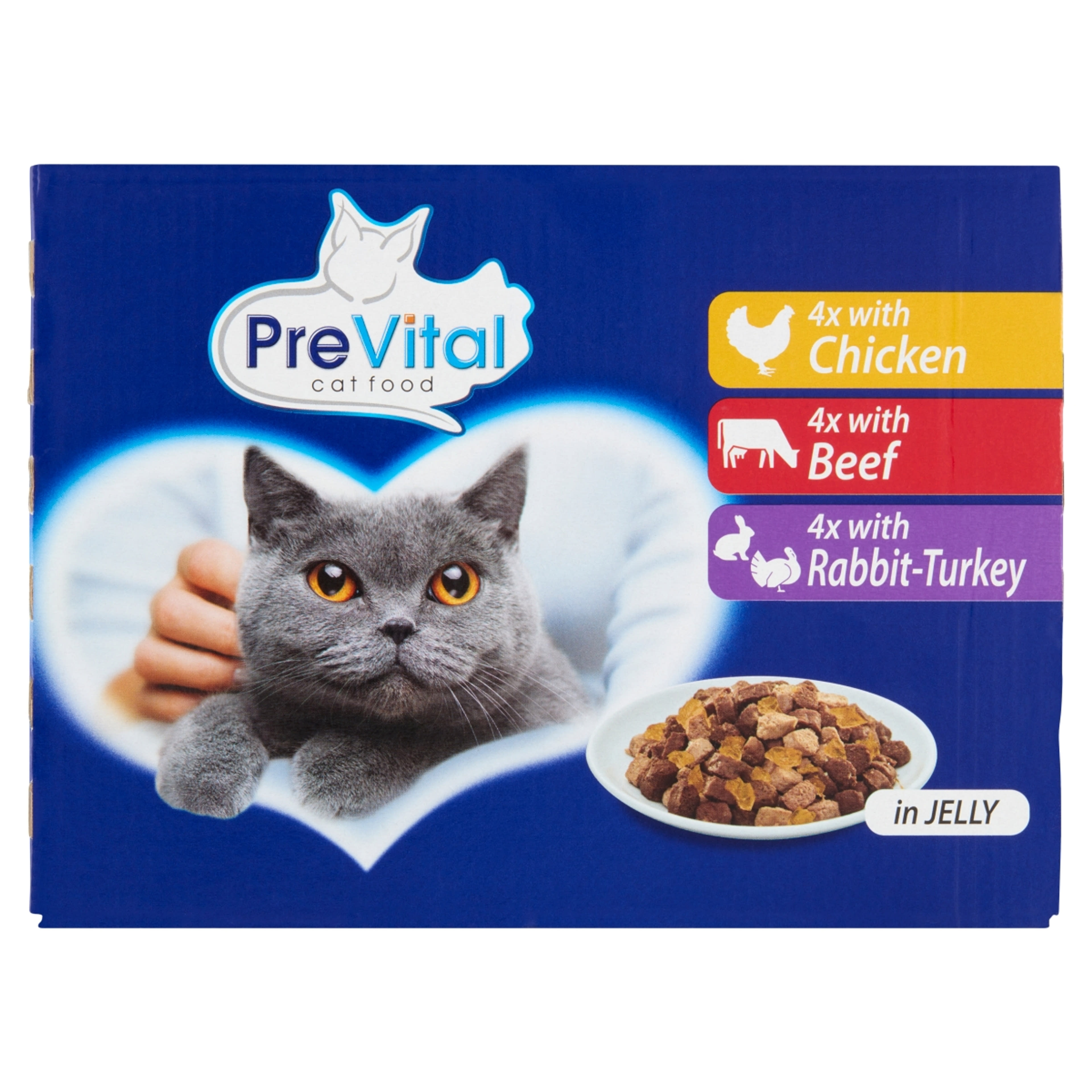 PreVital felnőtt teljes értékű alutasak macskáknak, (12x100 g) - 1200 g