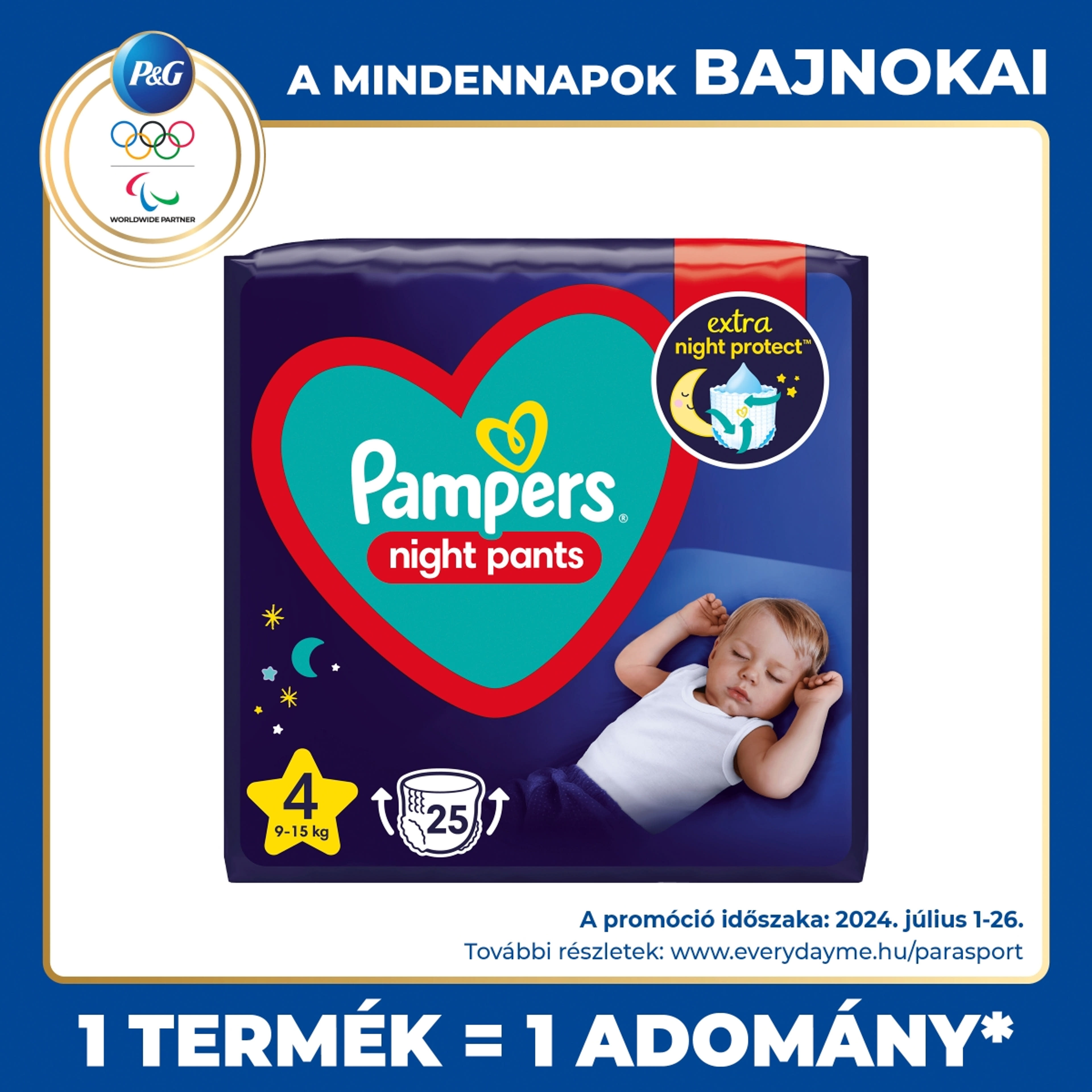 Pampers Night Pants bugyipelenka 4-es 9 - 15 kg - 25 db