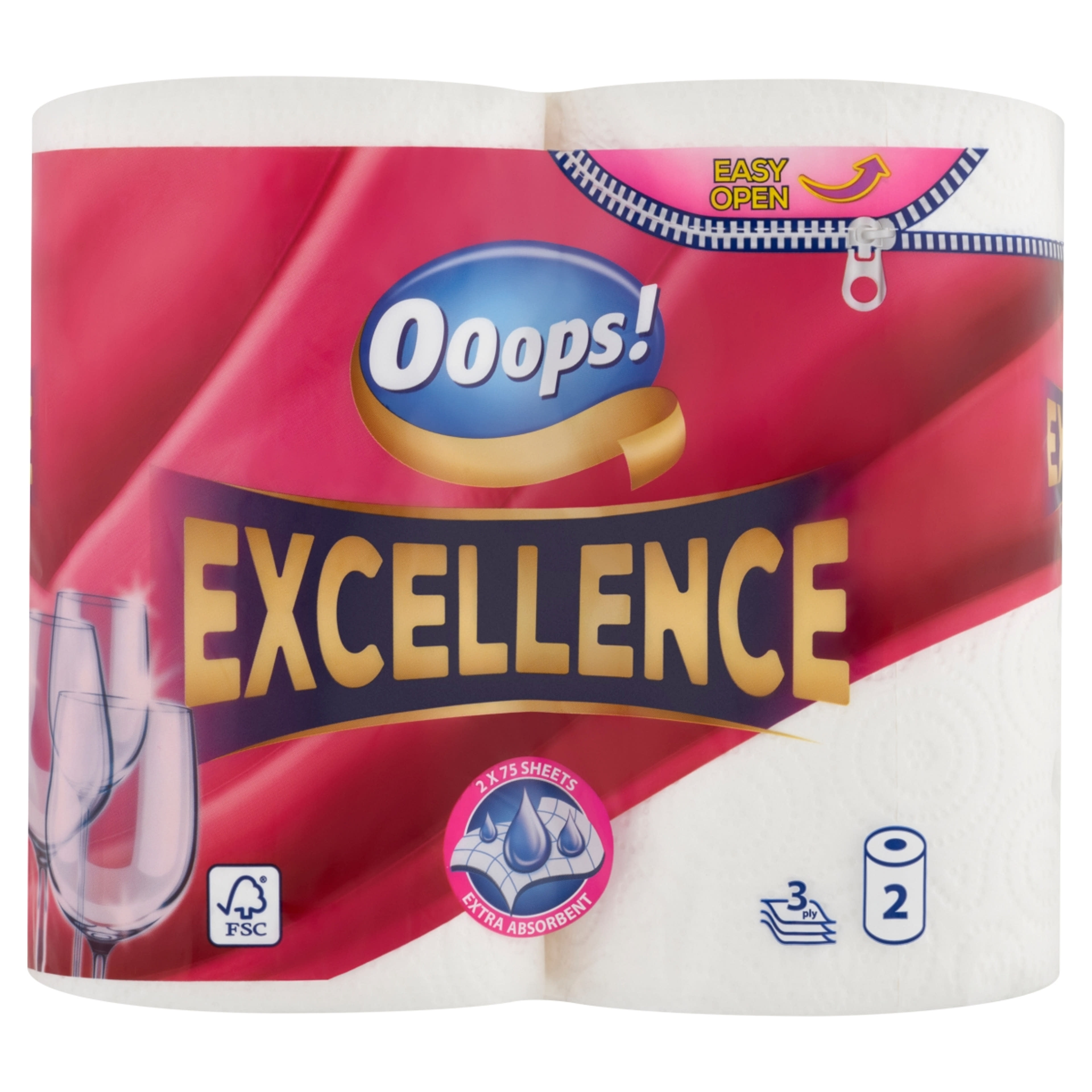 Ooops! papírtörlő excellence 3 rétegű - 2 db