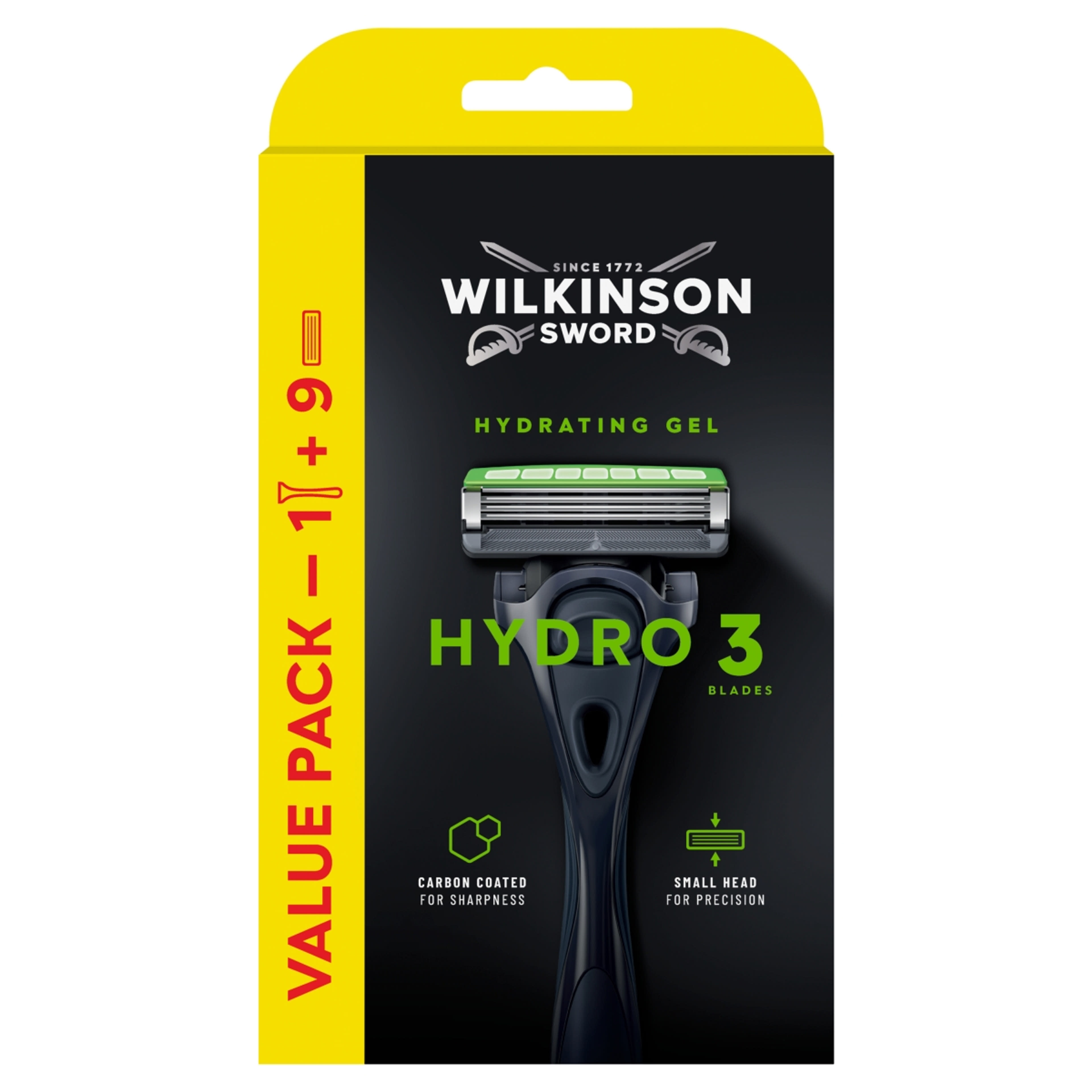 Wilkinson Sword Hydro 3 Skin Protection borotva készülék + 9 db borotva betét - 1 db-1