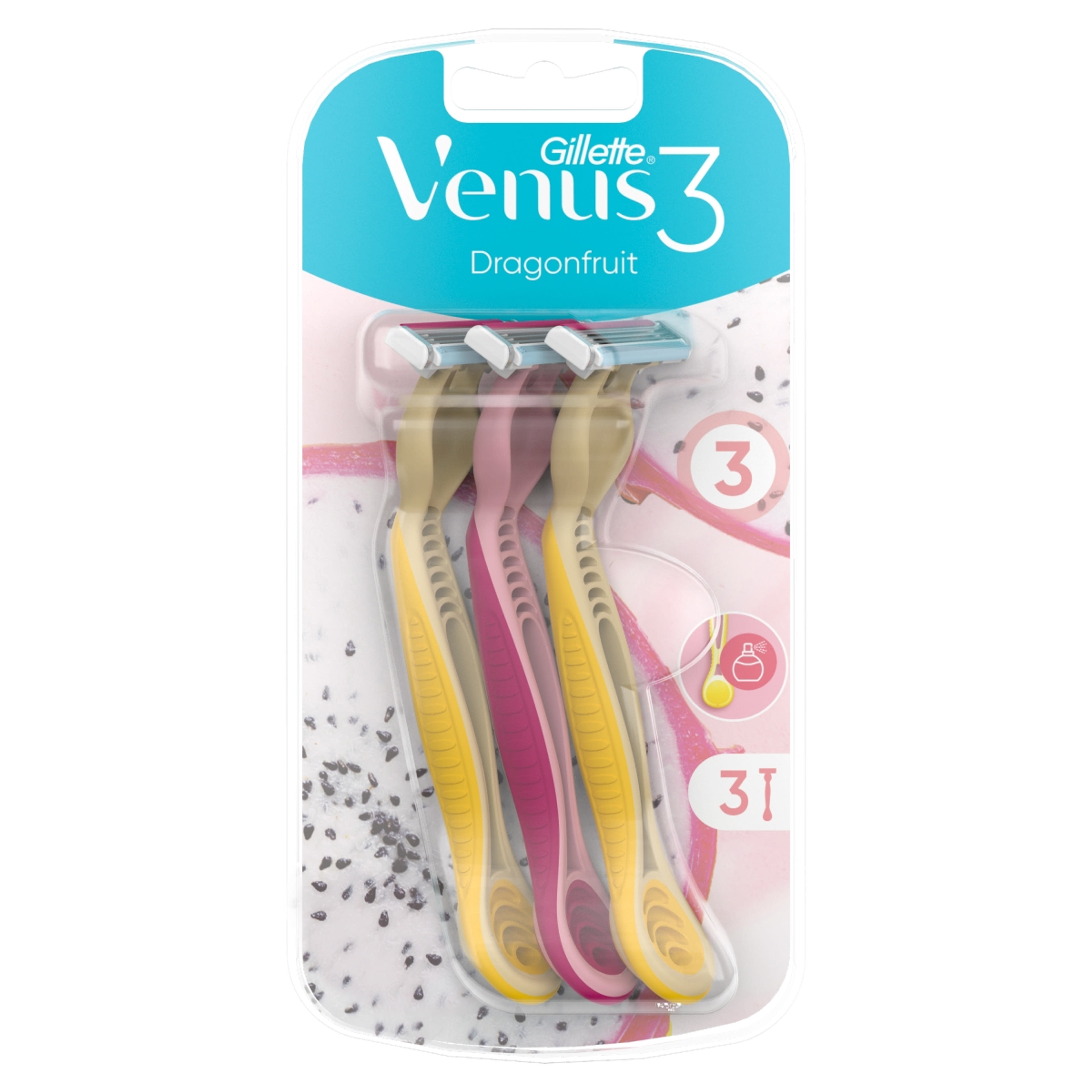 Gillette Venus 3 Dragonfruit eldobható borotva - 3 db