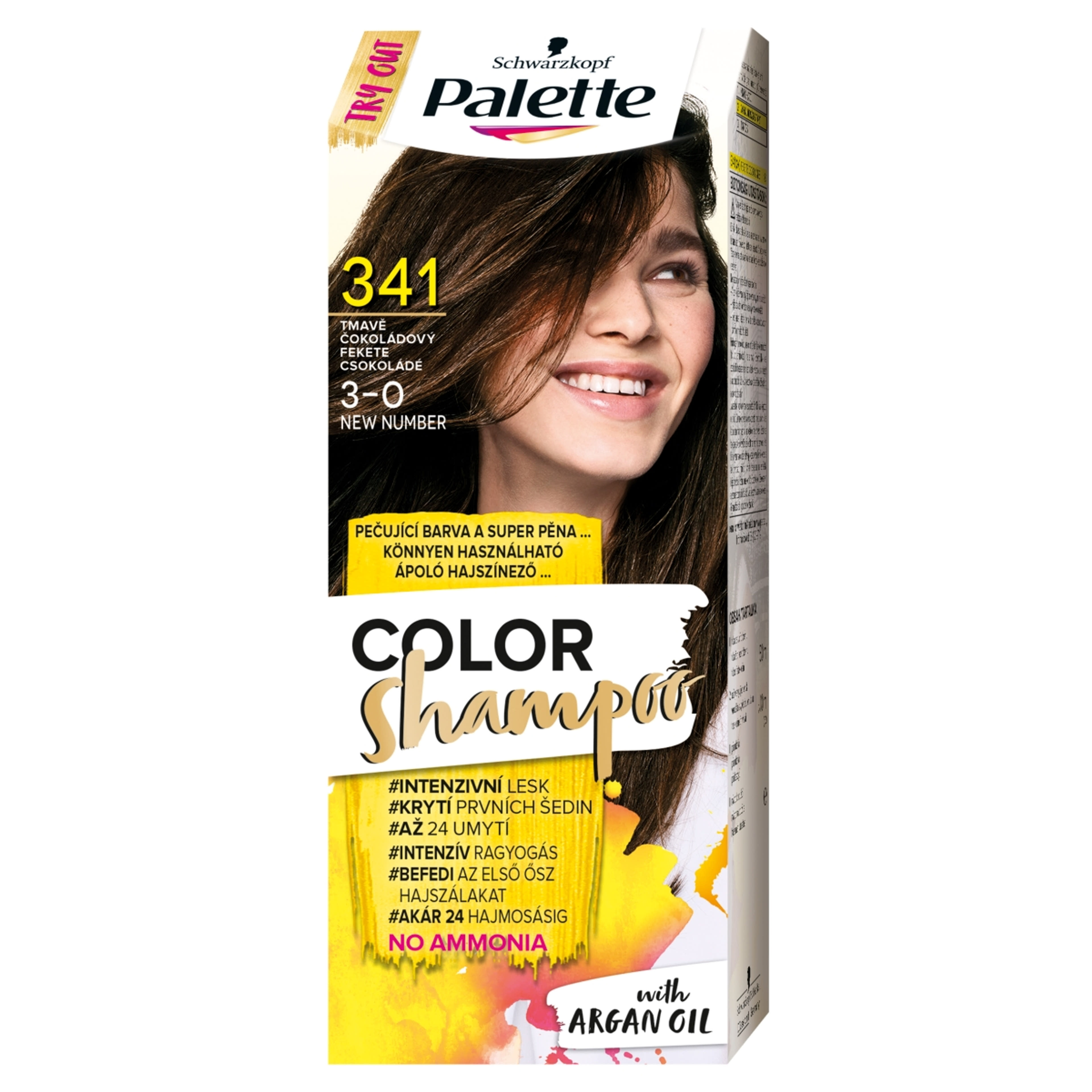 Schwarzkopf Palette Color Shampoo hajfesték 341 fekete csokoládé - 1 db-1