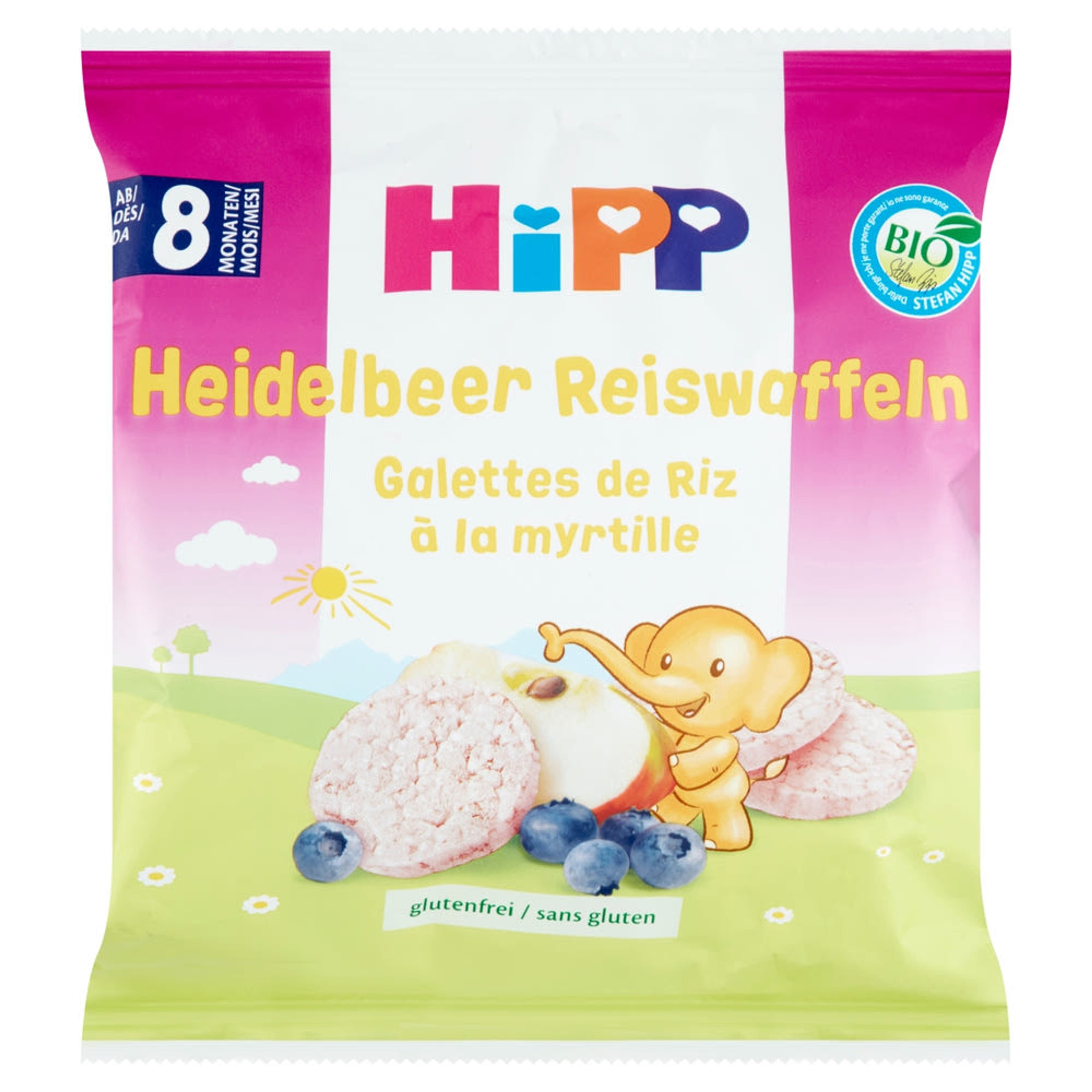 Hipp rizskorong alma - áfonya 8 hónapos kortól - 30 g