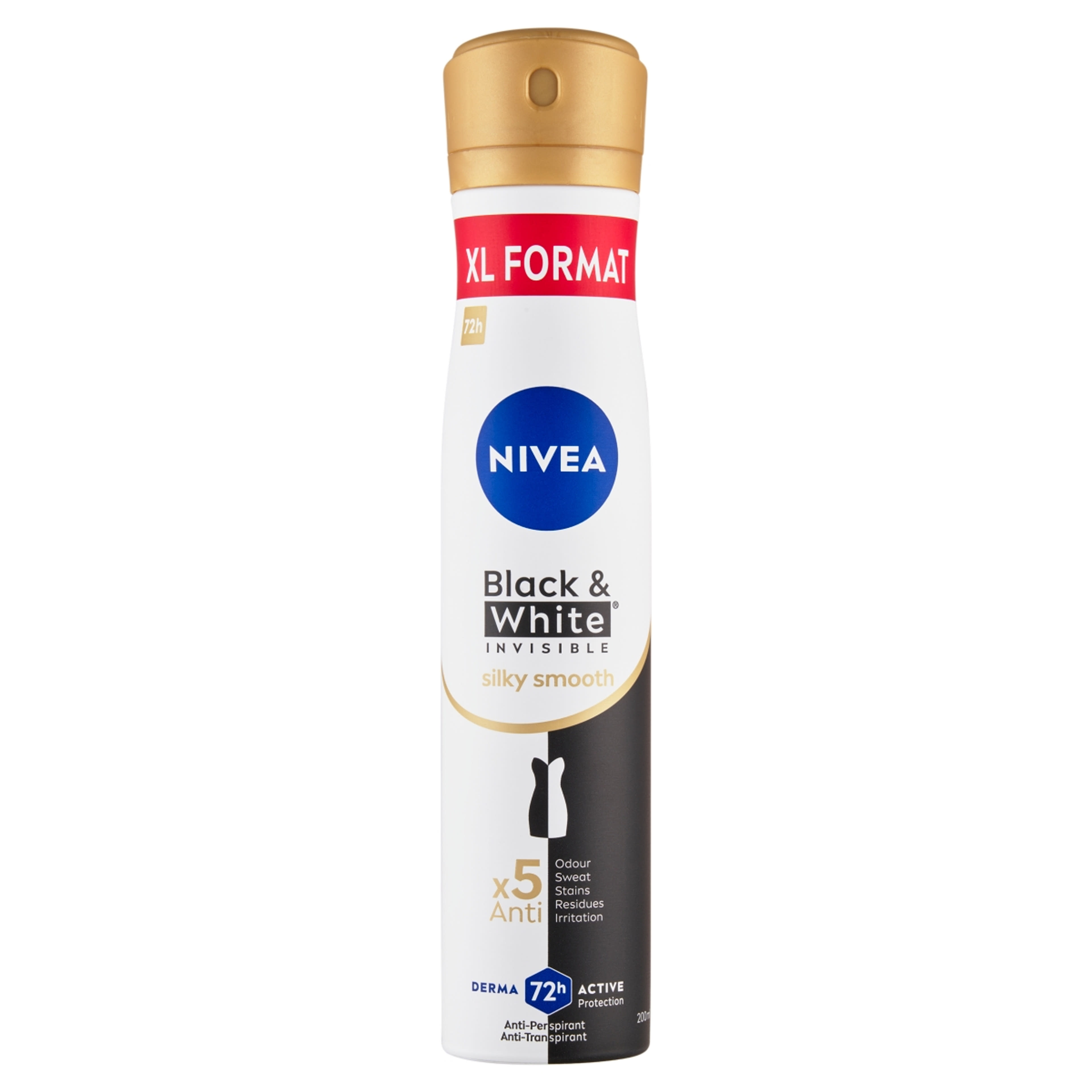 Nivea Black & White Invisible Silky Smooth izzadásgátló dezodor - 200 ml