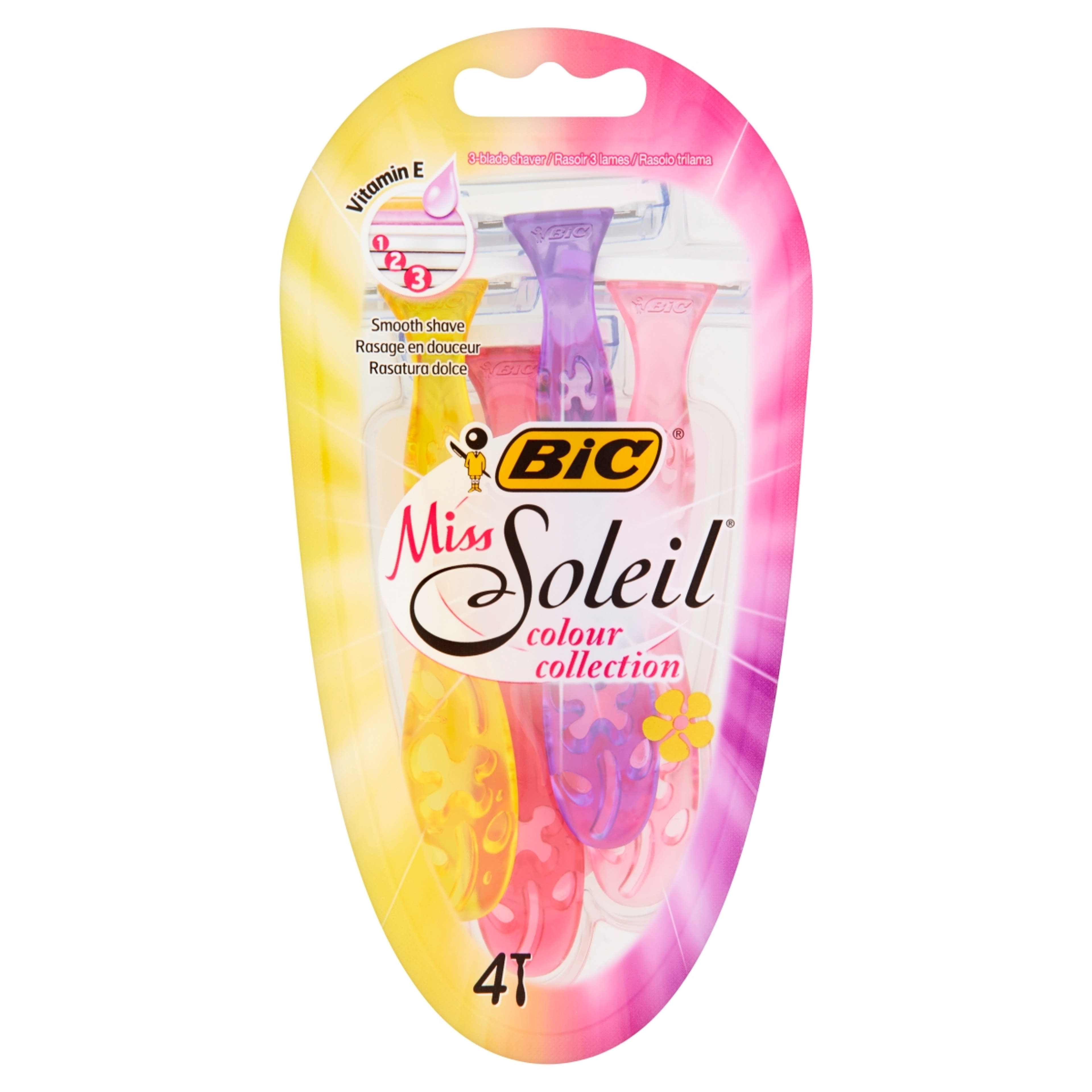Bic Miss Soleil Color női eldobható borotva 3 pengés 3+1 - 4 db