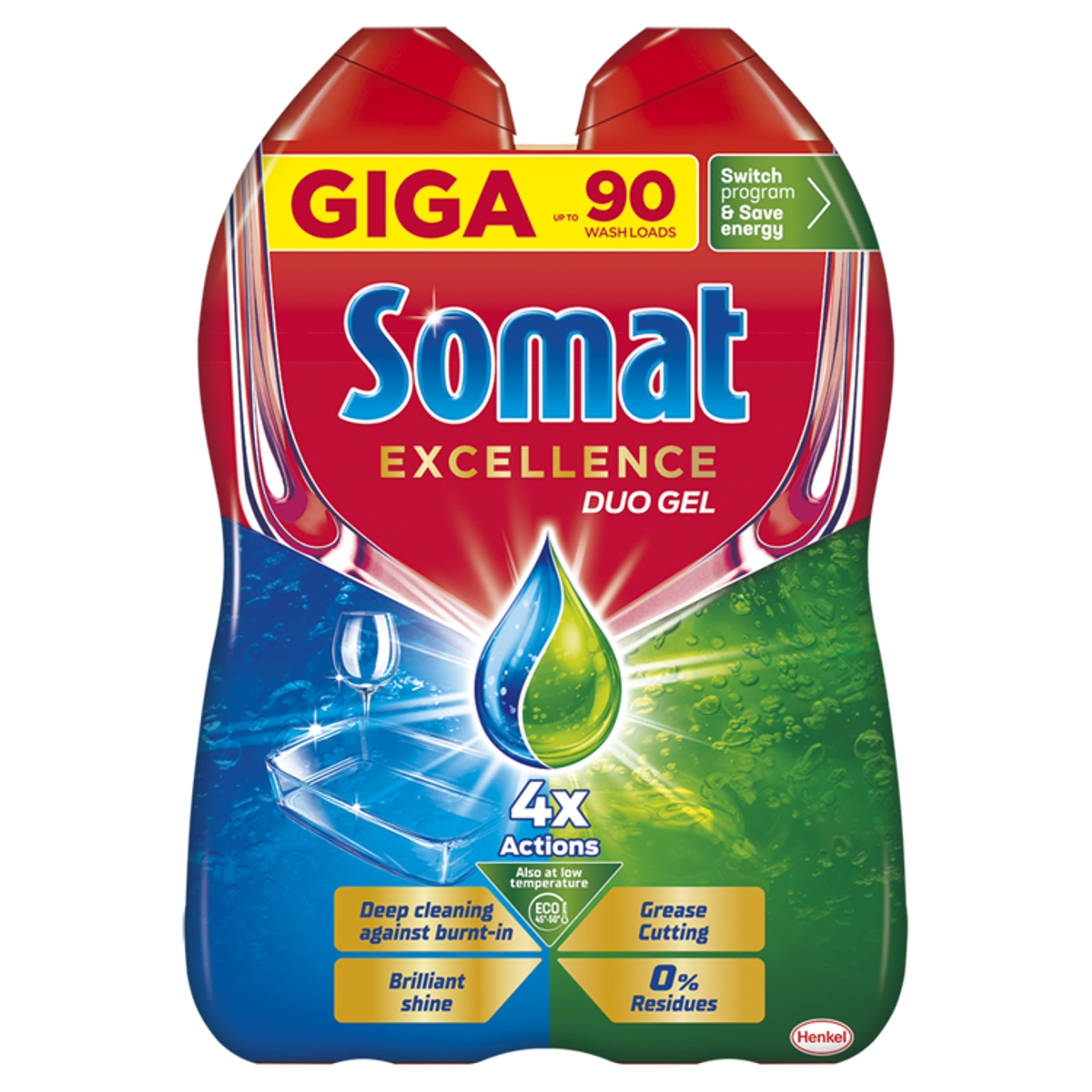 Somat Excellence Duo Gel gépi mosogatószer gél 90 mosogatás - 1620 ml