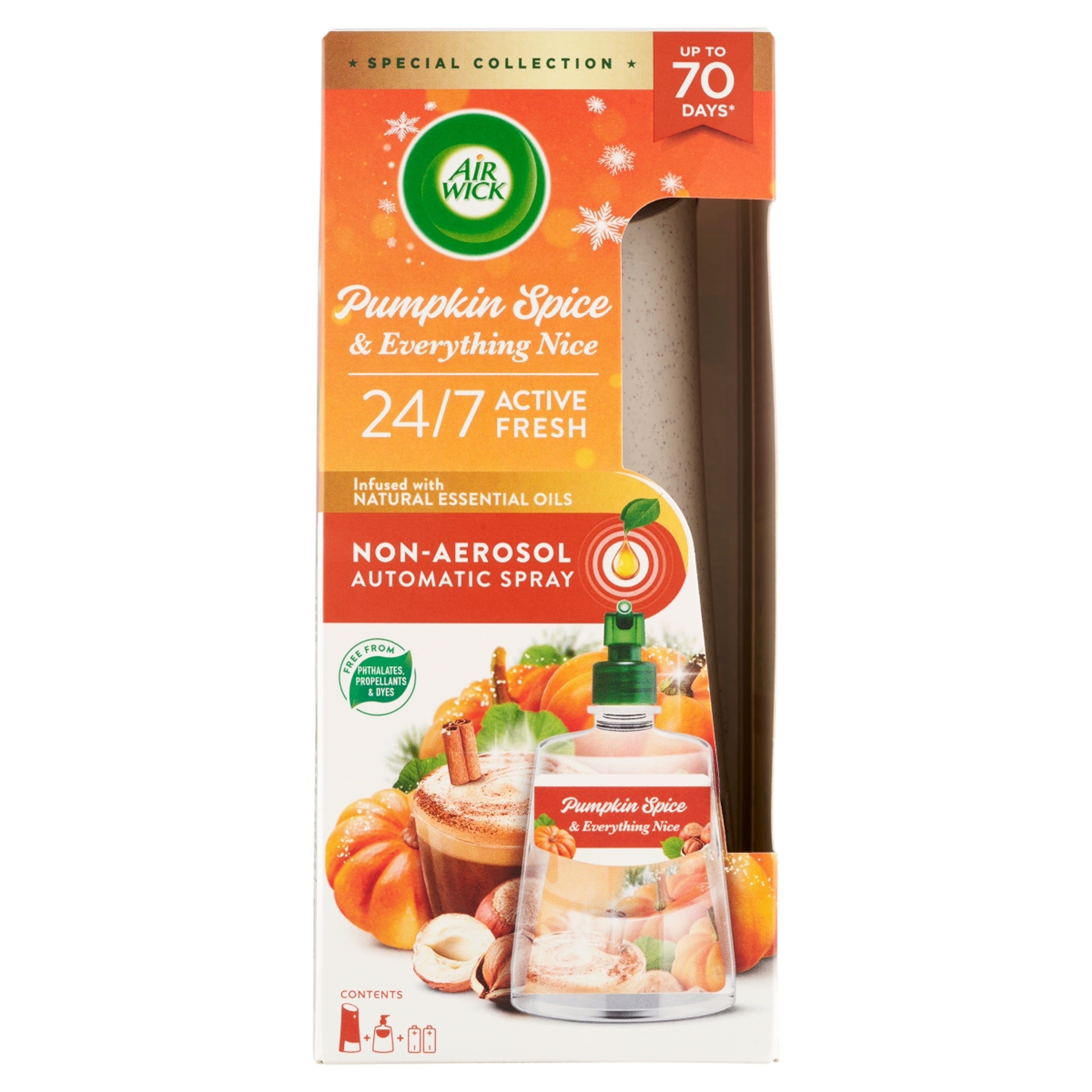 Air Wick Active Fresh automata légfrissítő készülék utántöltővel sütőtök illattal - 228 ml