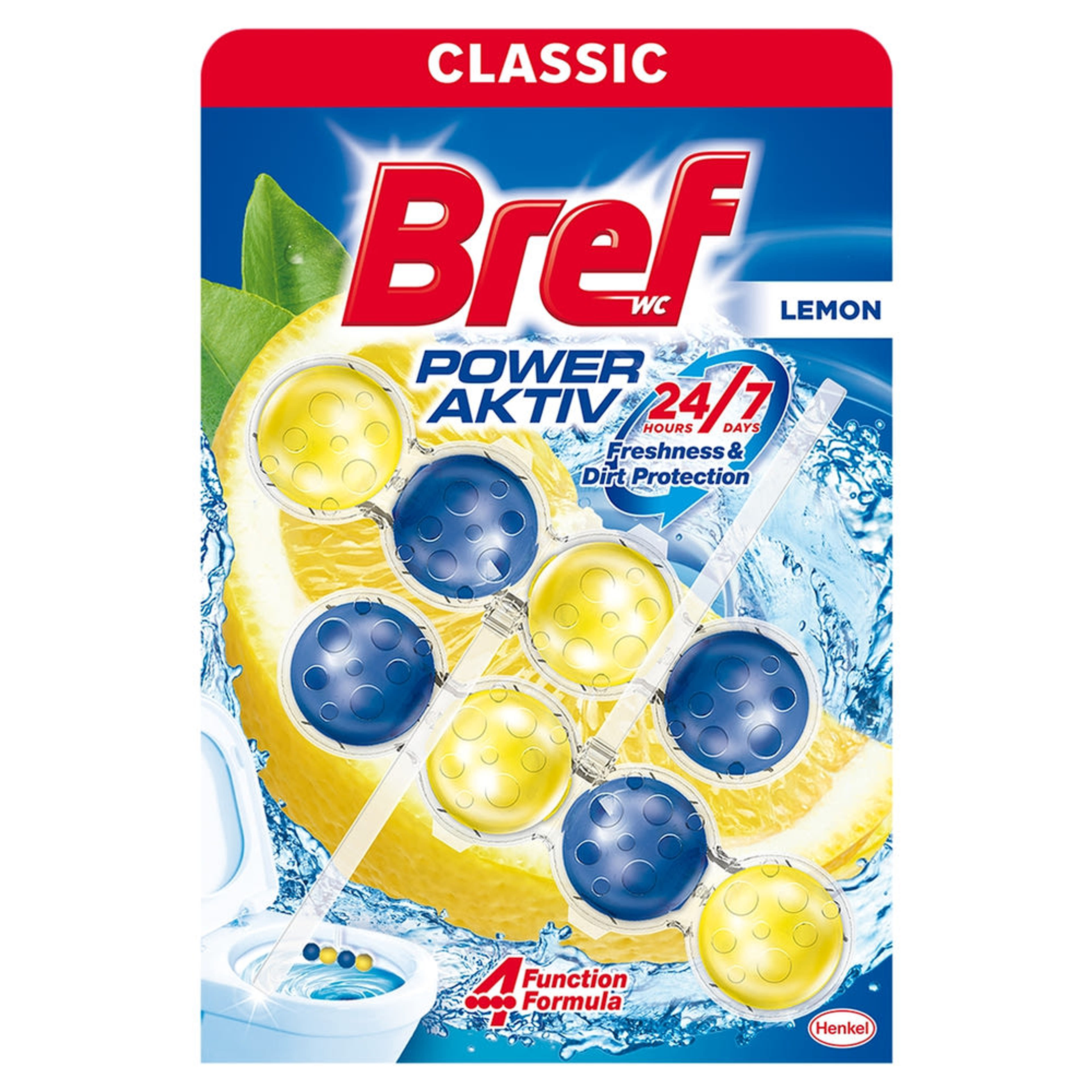 Bref Power Aktiv Lemon WC illatosító (2x50 g) - 100 g