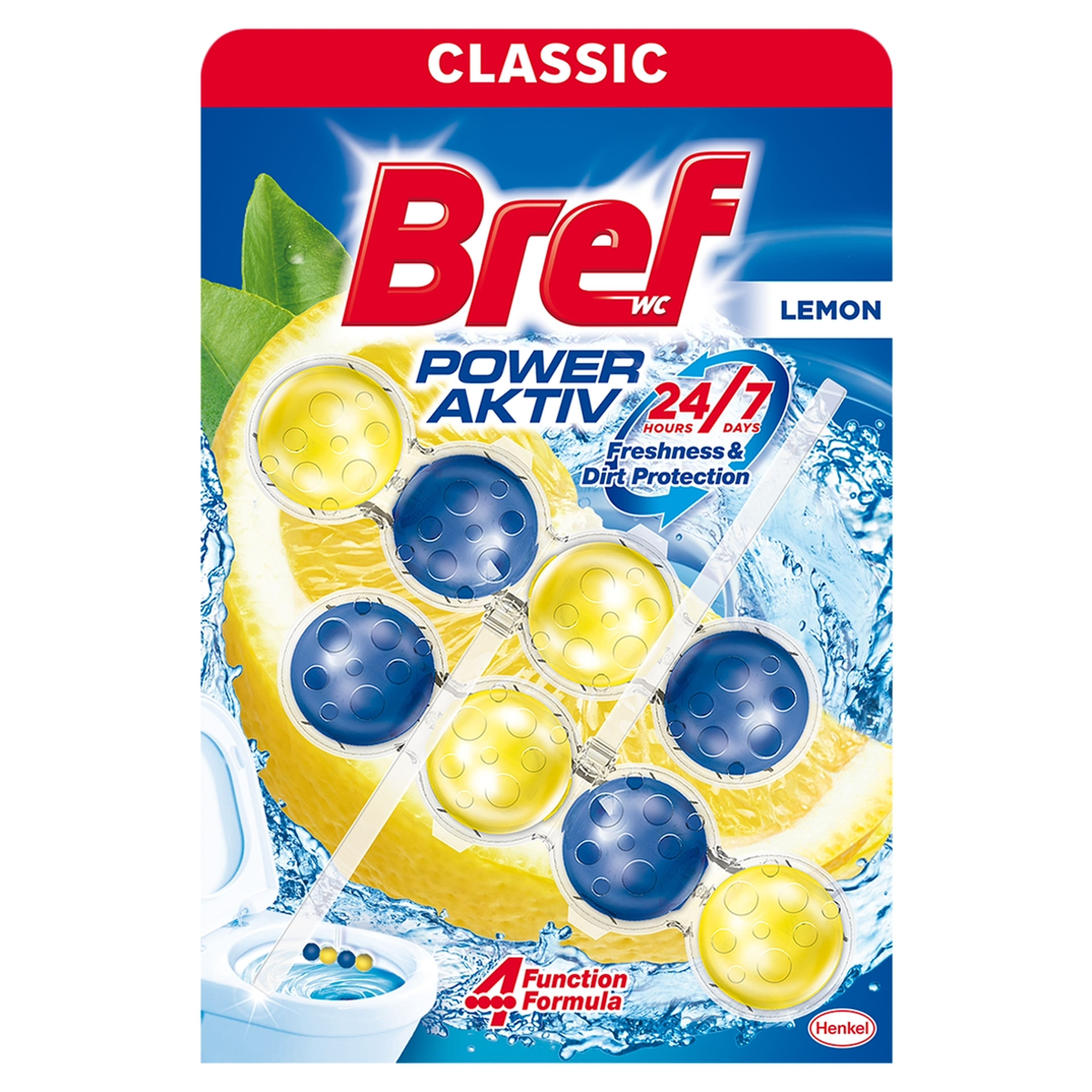 Bref Power Aktiv Lemon WC illatosító (2x50 g) - 100 g-1