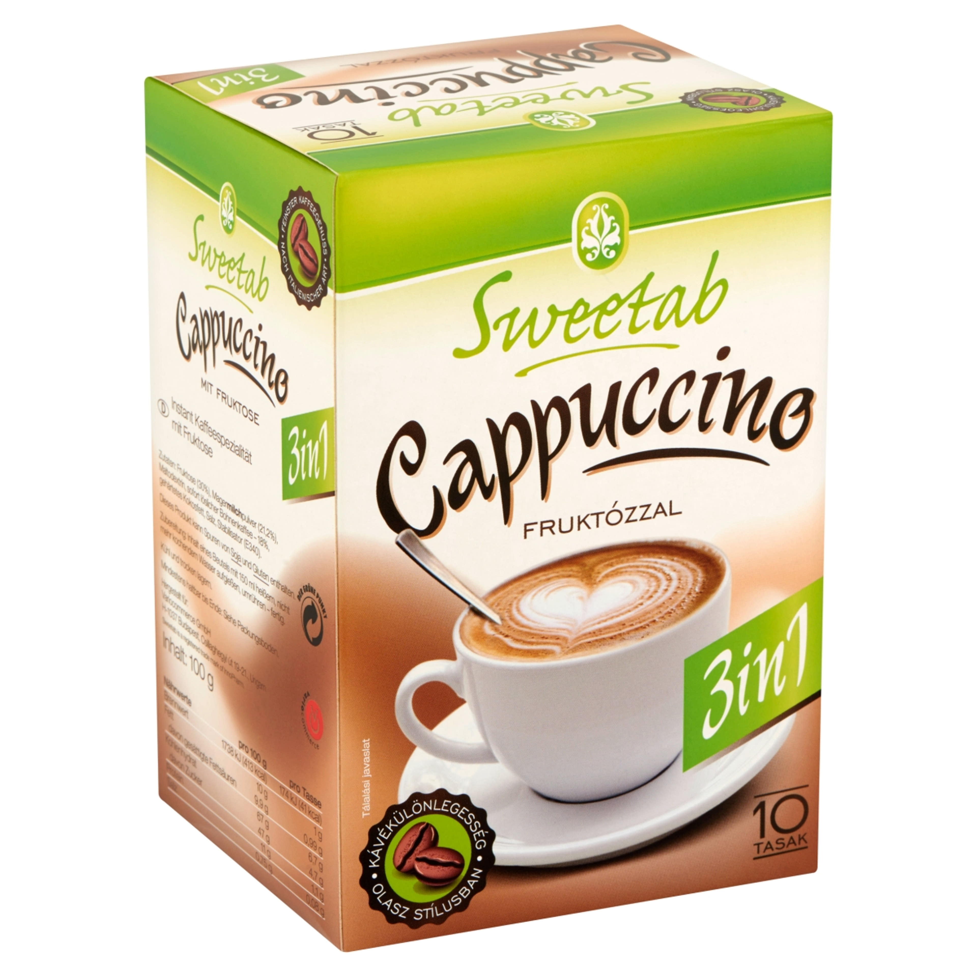 Sweetab cukormentes cappuccino 10x10 - 100 g-3