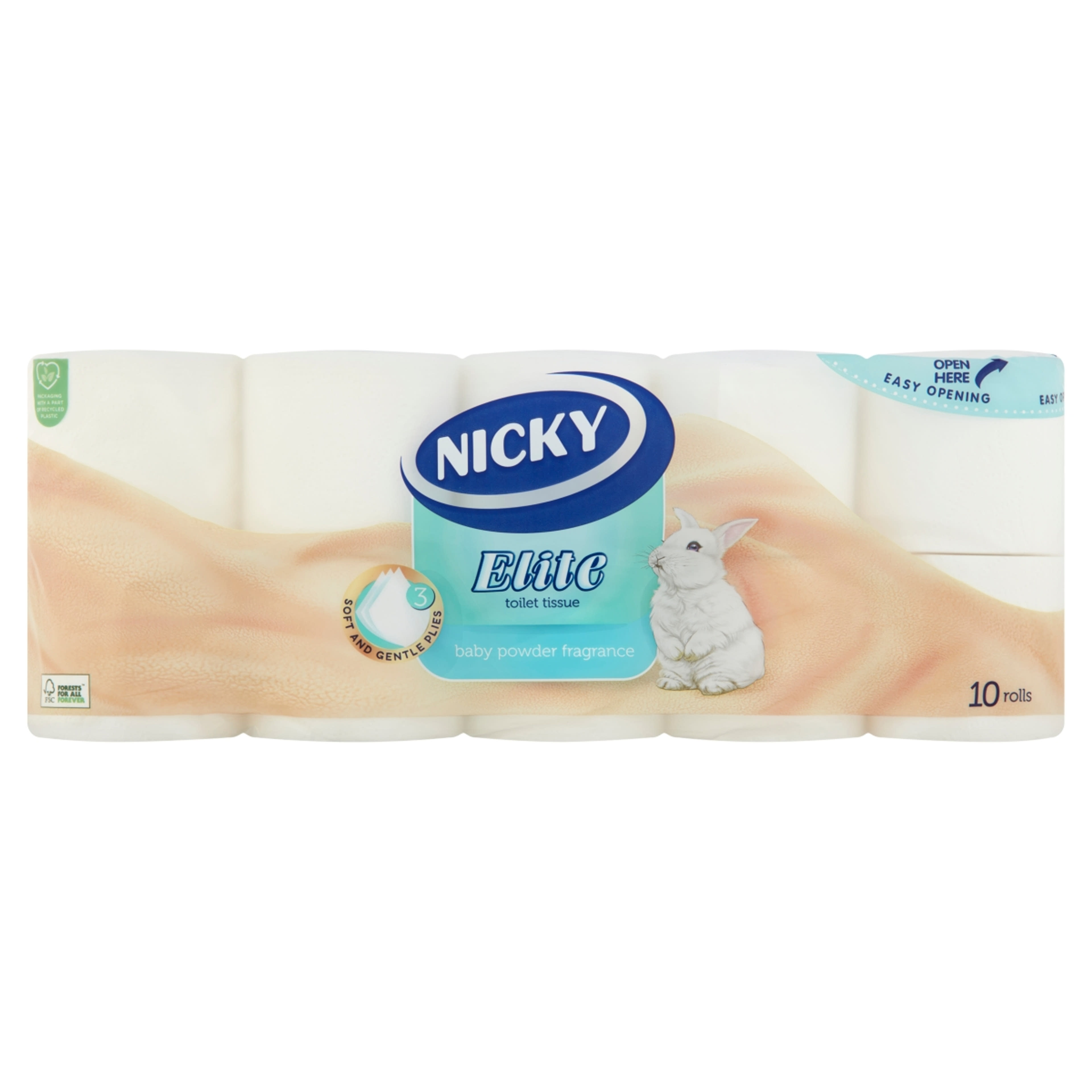 NIcky Baby Powder toalettpapír 3 rétegű - 10 db-1