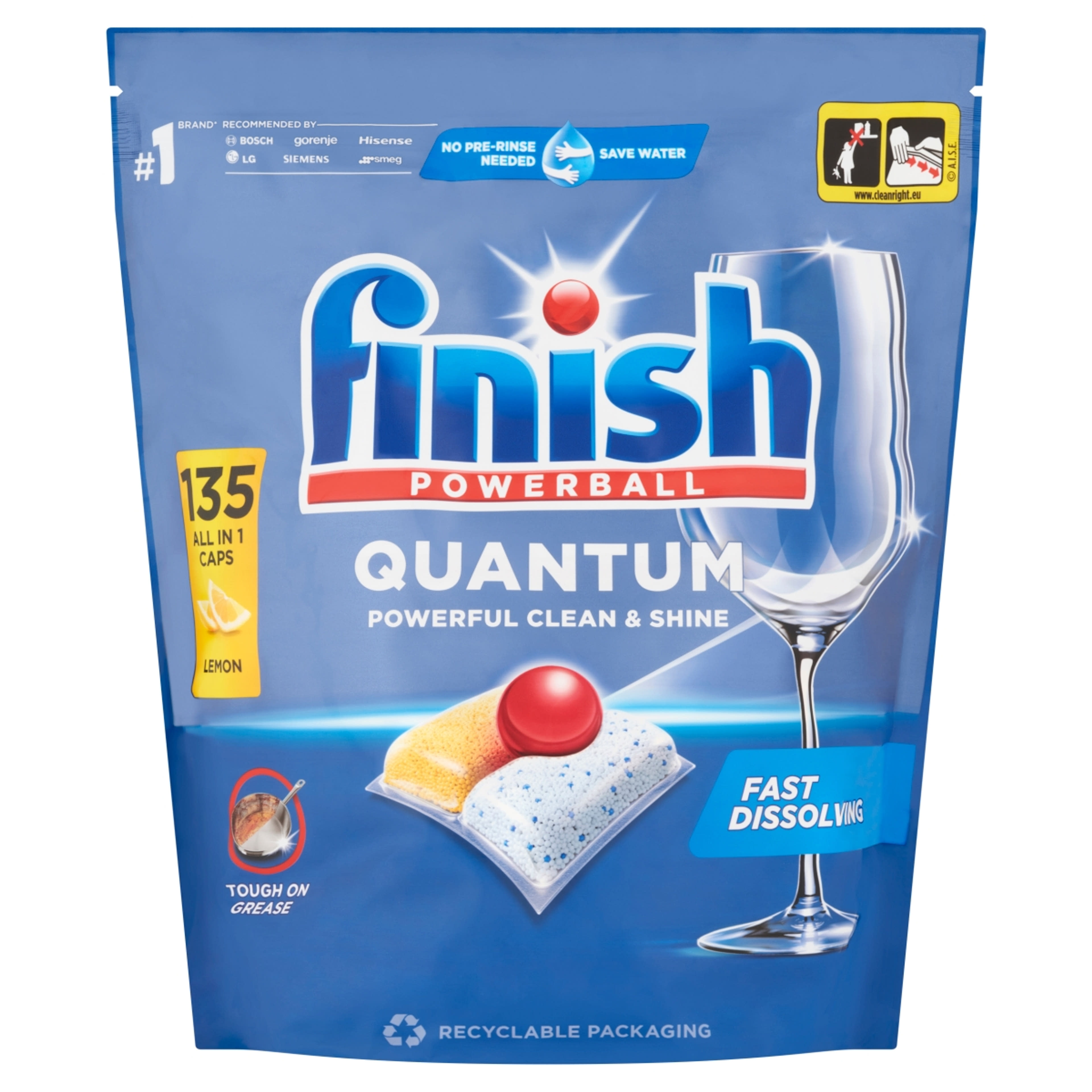 Finish Powerball Quantum All in 1 Citrom mosogatógép kapszula - 135 db