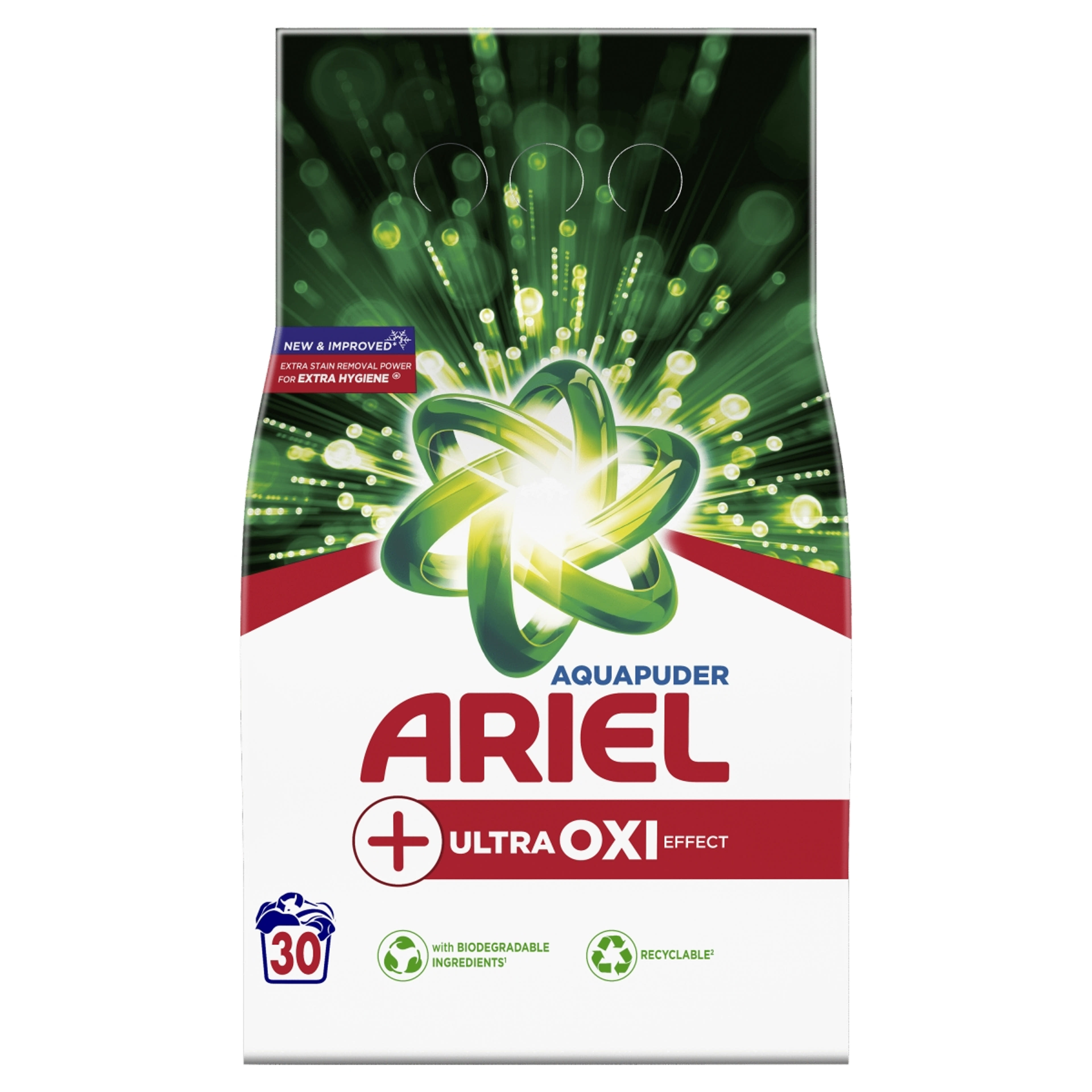 Ariel +Extra Clean Power mosópor, 30 mosáshoz -  1.95 kg