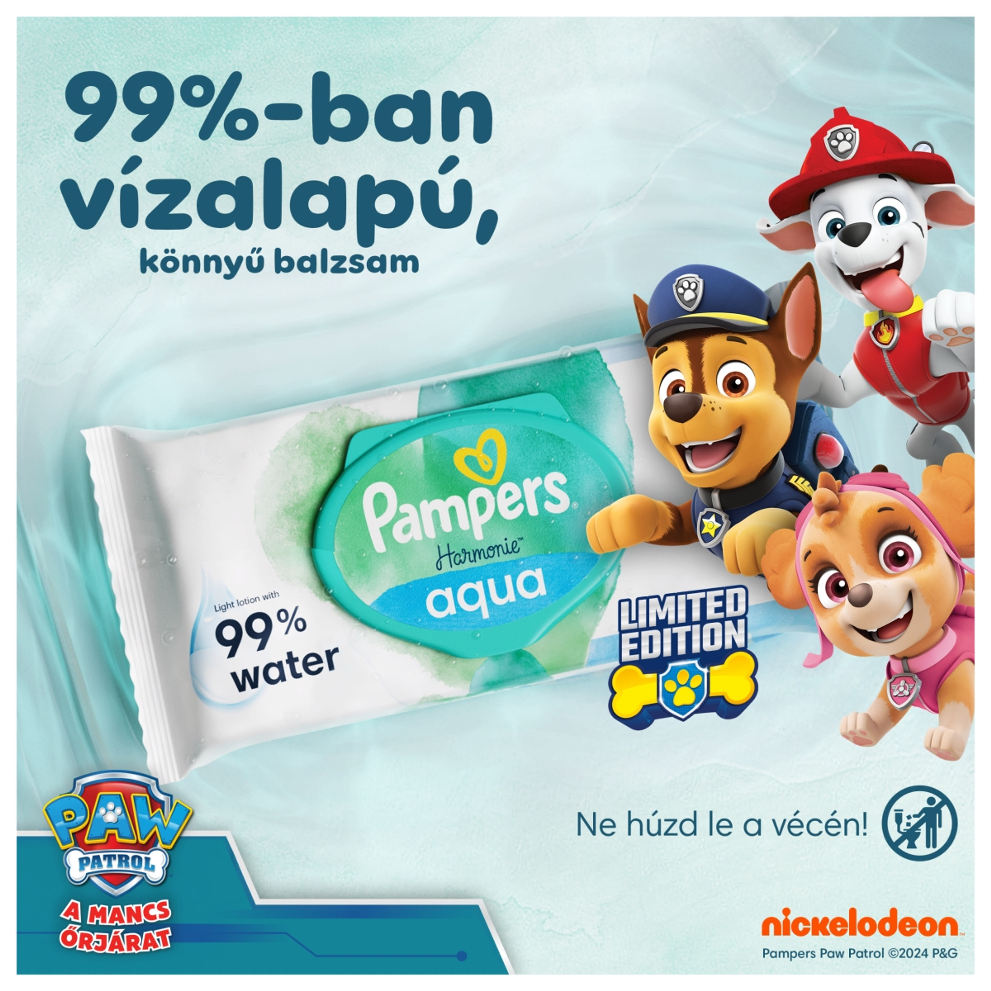 Pampers Harmonie Aqua nedves törlőkendő - 720 db-2