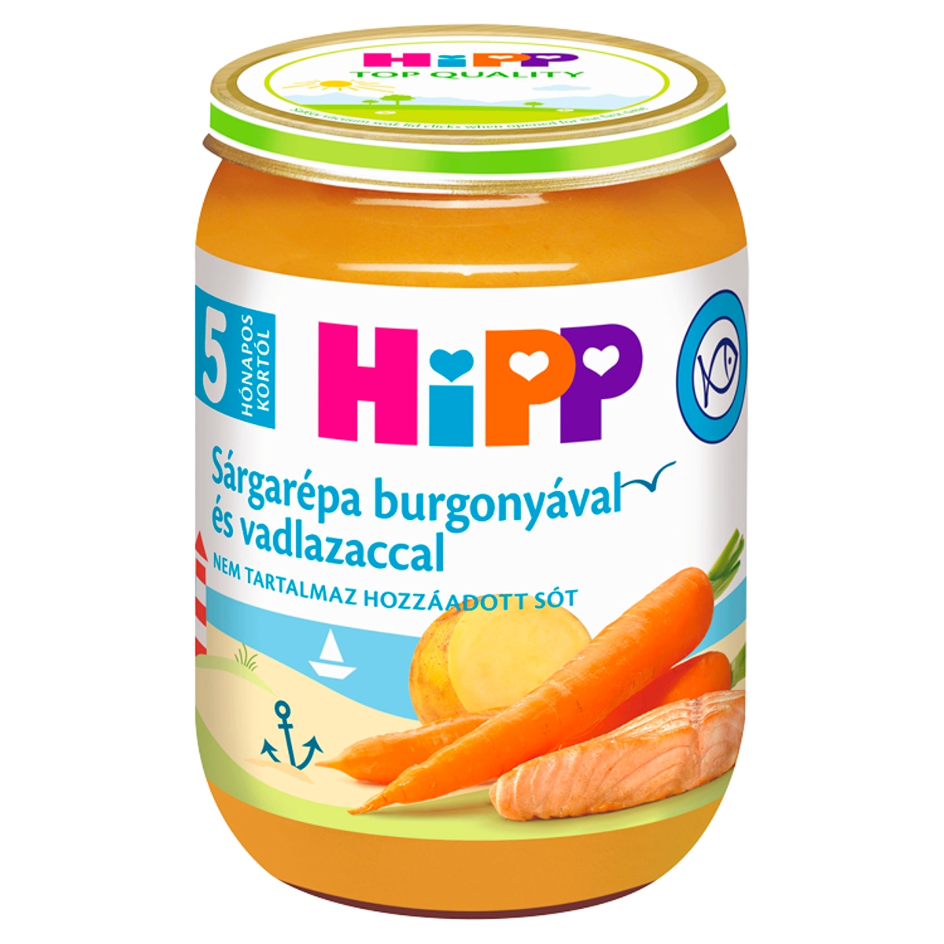 Hipp Bébiétel Sárgarépa Burgonya Vadlazaccal 5 Hónapos Kortól - 190 g-1