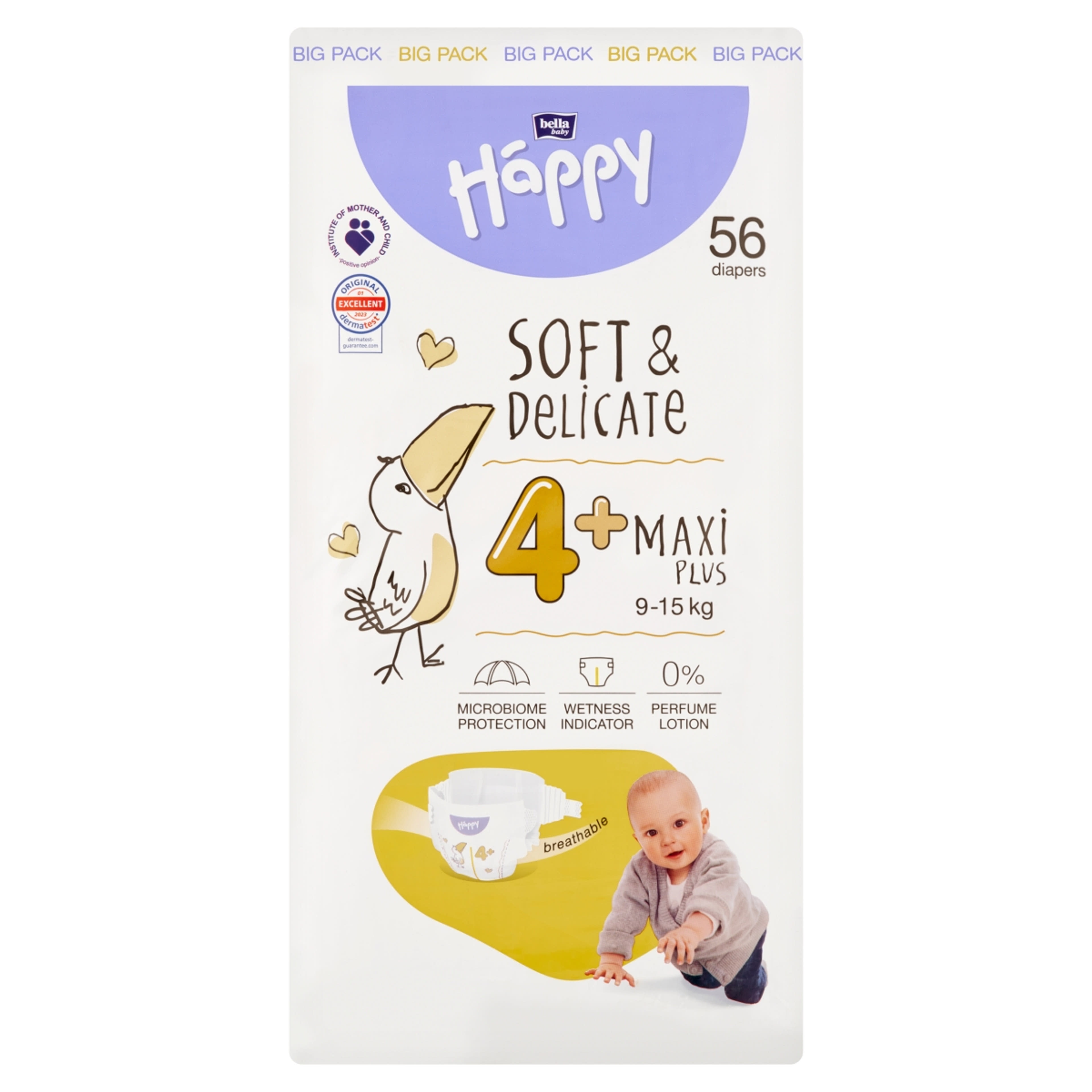 Bella Baby Happy Maxi Plus nadragpelenka, 4-es méret 9kg - 15kg - 56 db-1