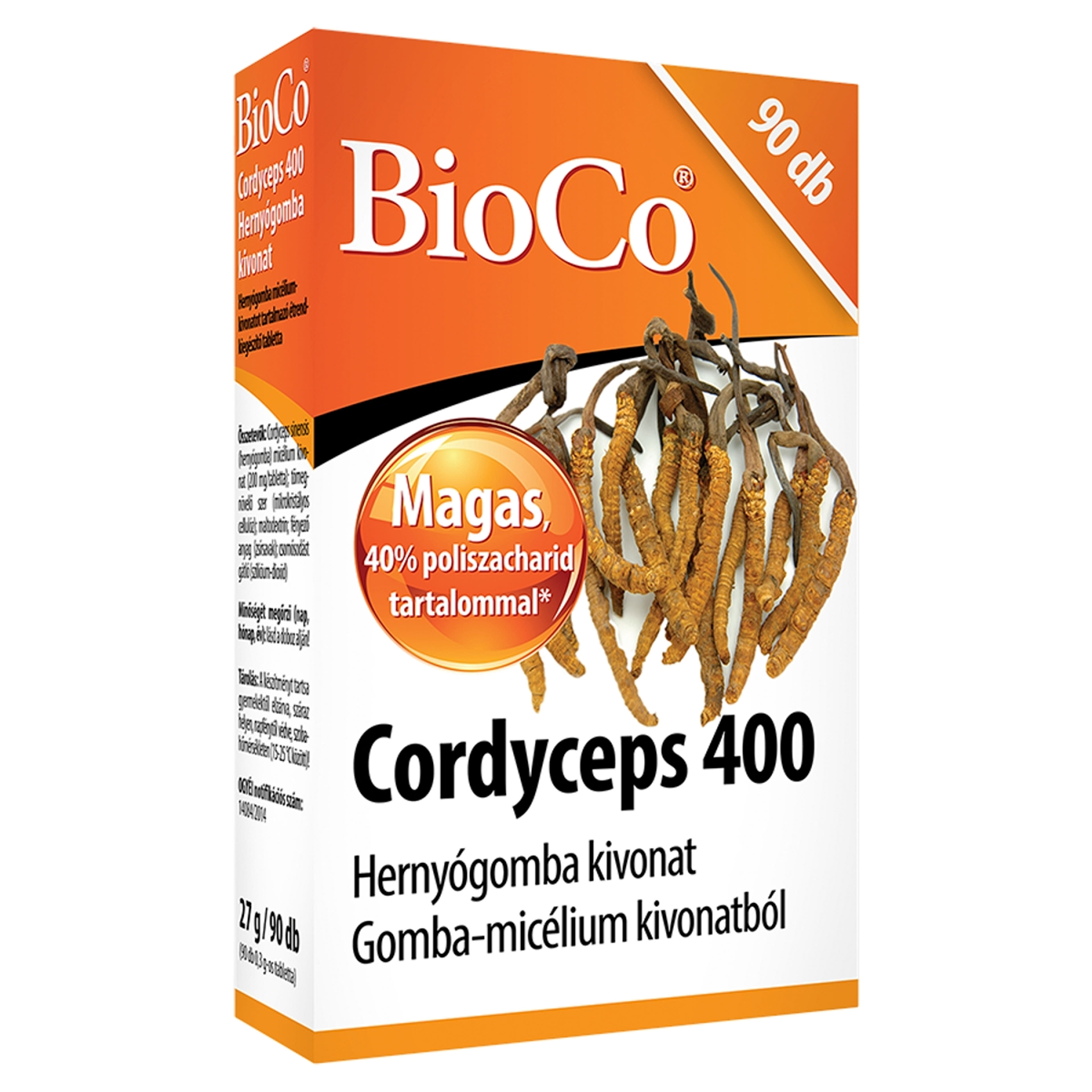Bioco cordyceps 400 étrendkiegészítő tabletta hernyógombával - 90 db-2
