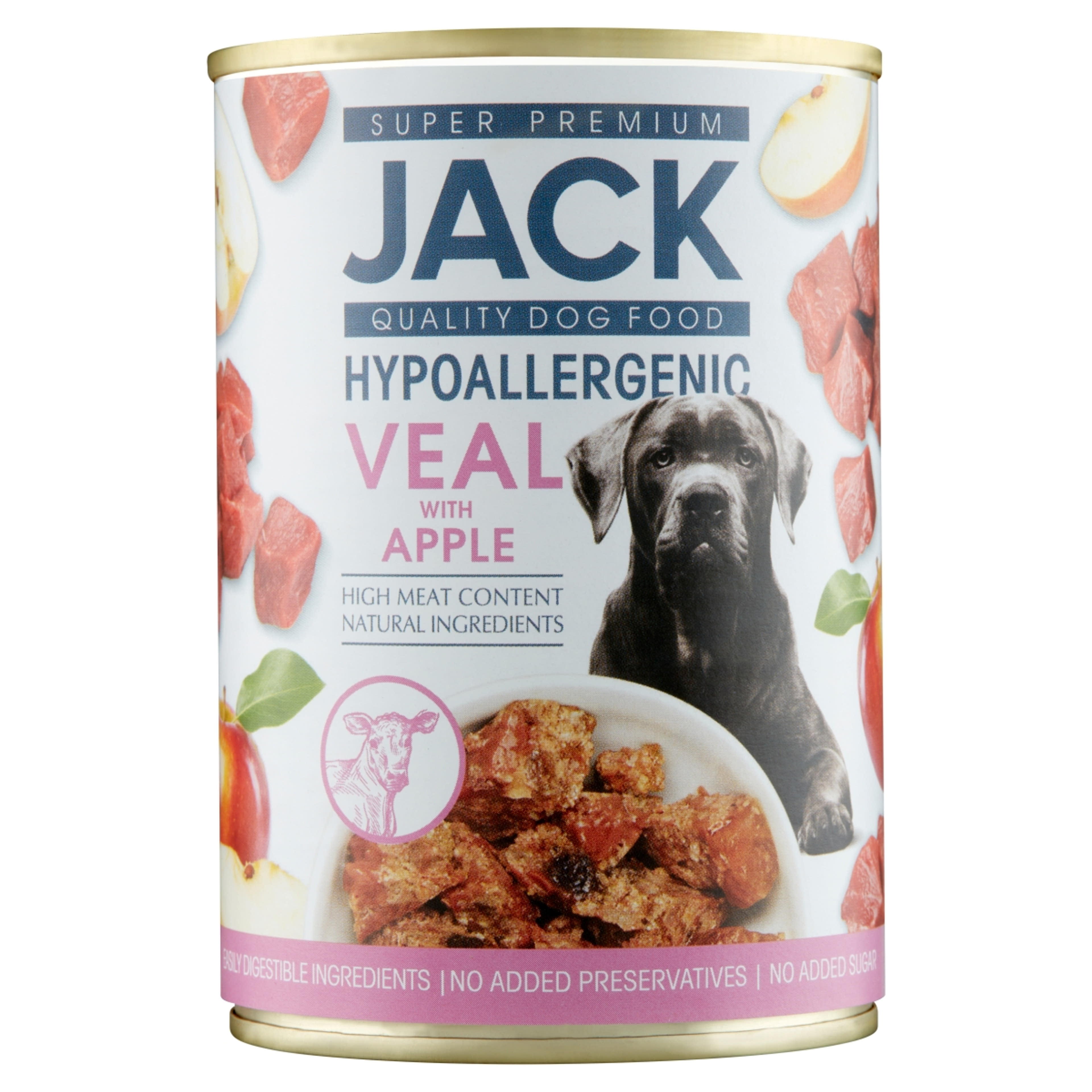 Jack Super Premium borjúhús almával pástétom konzerv, hipoallergén - 400 g-1