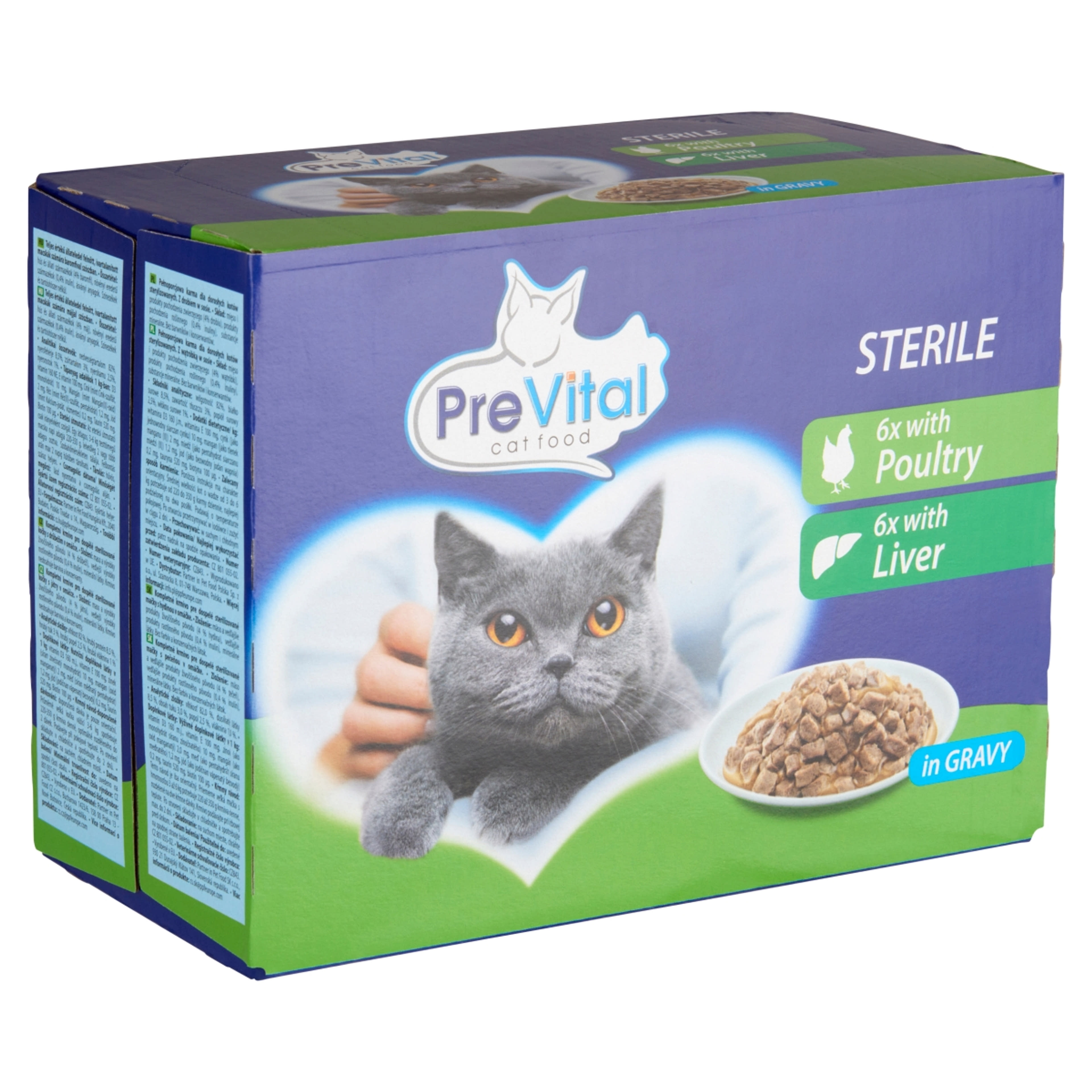 PreVital teljes értékű állateledel szószban felnőtt macskák számára 12x85 g - 1020 g-2